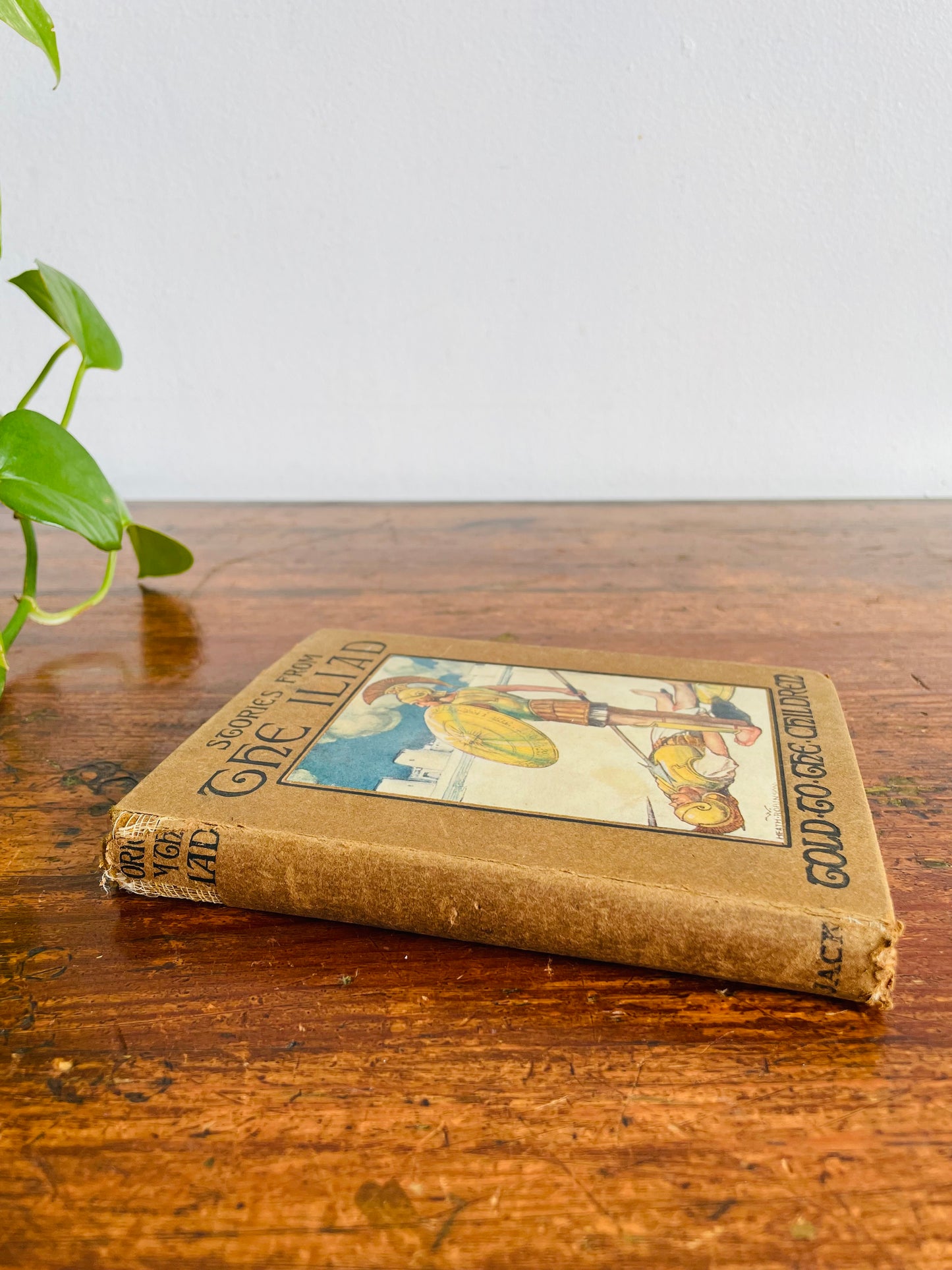 Antique Early 1900s Stories from The Iliad Hardcover Pocket Book - Told to the Children Series - Jeanie Lang - Pictures by W. Heath Robinson