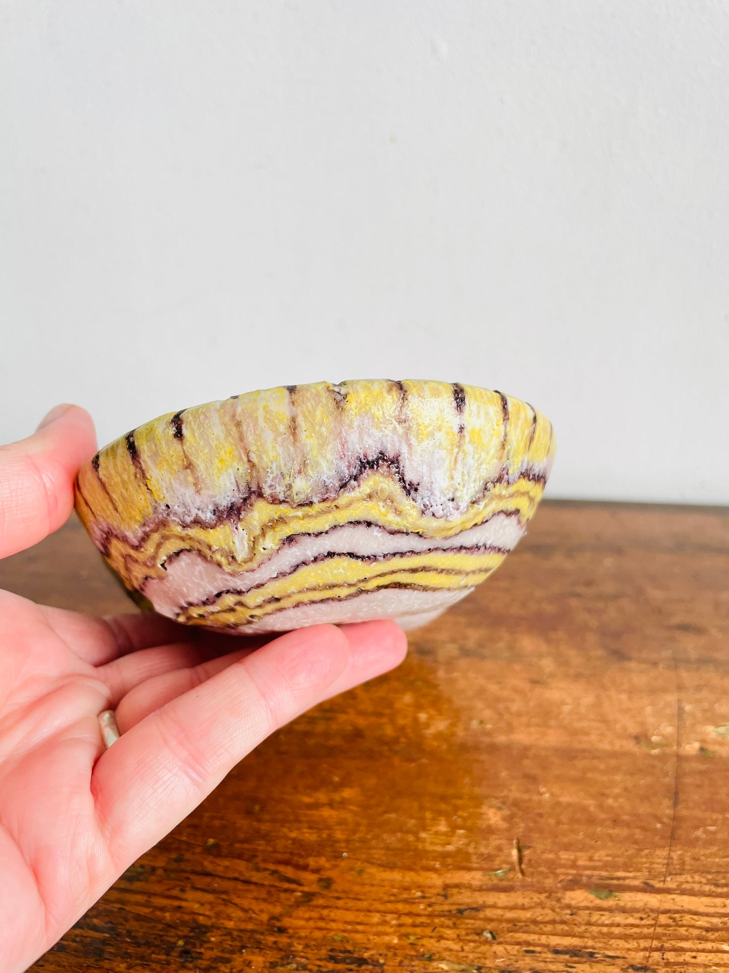 Vintage Mid-Century 1950s Guido Gambone (1909-1969) Ceramic Pottery Divided Bowl Double Dish - La Terrena, Florence - Made in Italy - Donkey Mark - Signed - Modern Abstract Style