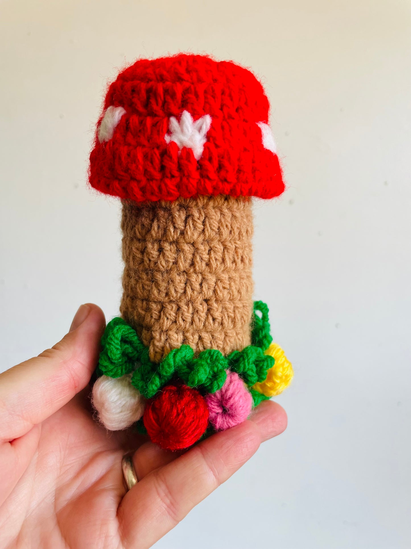 Vintage Handmade Crochet Toadstool Mushroom