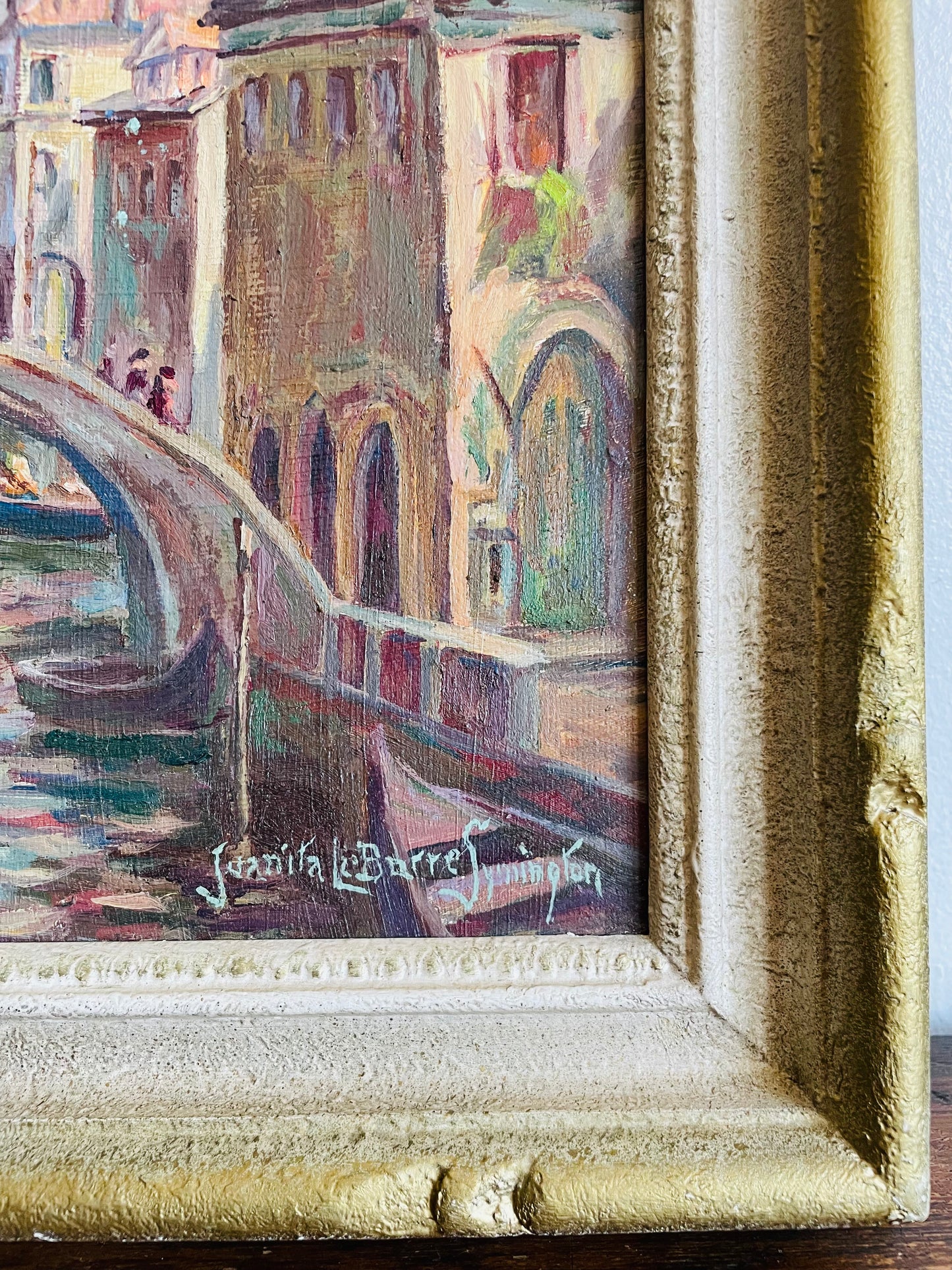 Vintage Original Art Painting Signed by Listed Hamilton Artist Juanita LeBarre Symington - "Venice 1978 Original Sketch"