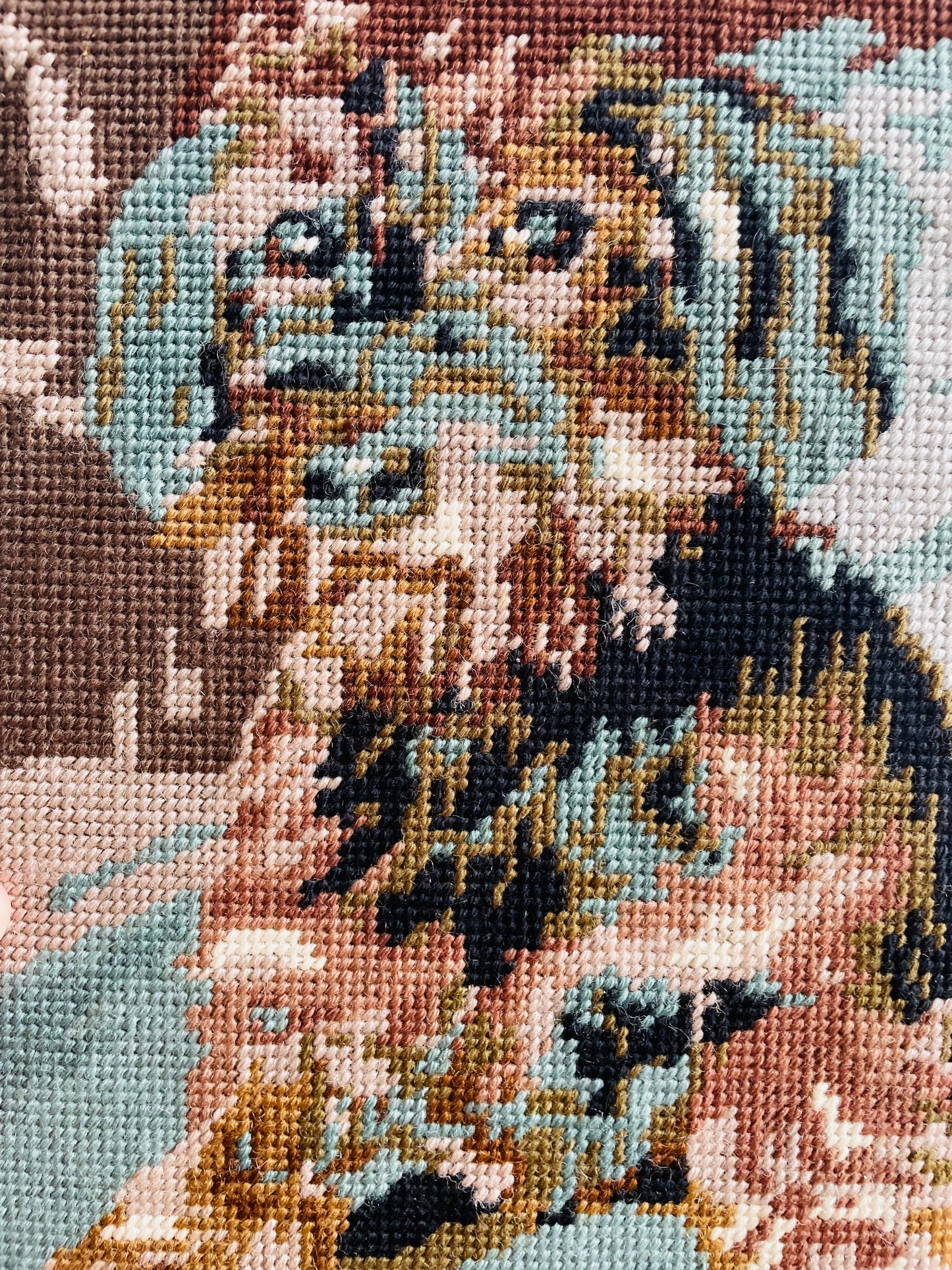 Needlepoint Embroidery Picture of Dachshund Dog