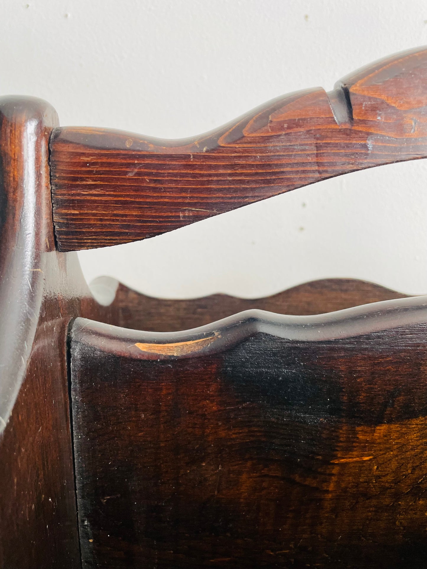 Vintage Standing Wood Magazine / Newspaper / Sheet Music / Book Rack Holder with Handle - Also Great for Knitting Supplies! - No Shipping