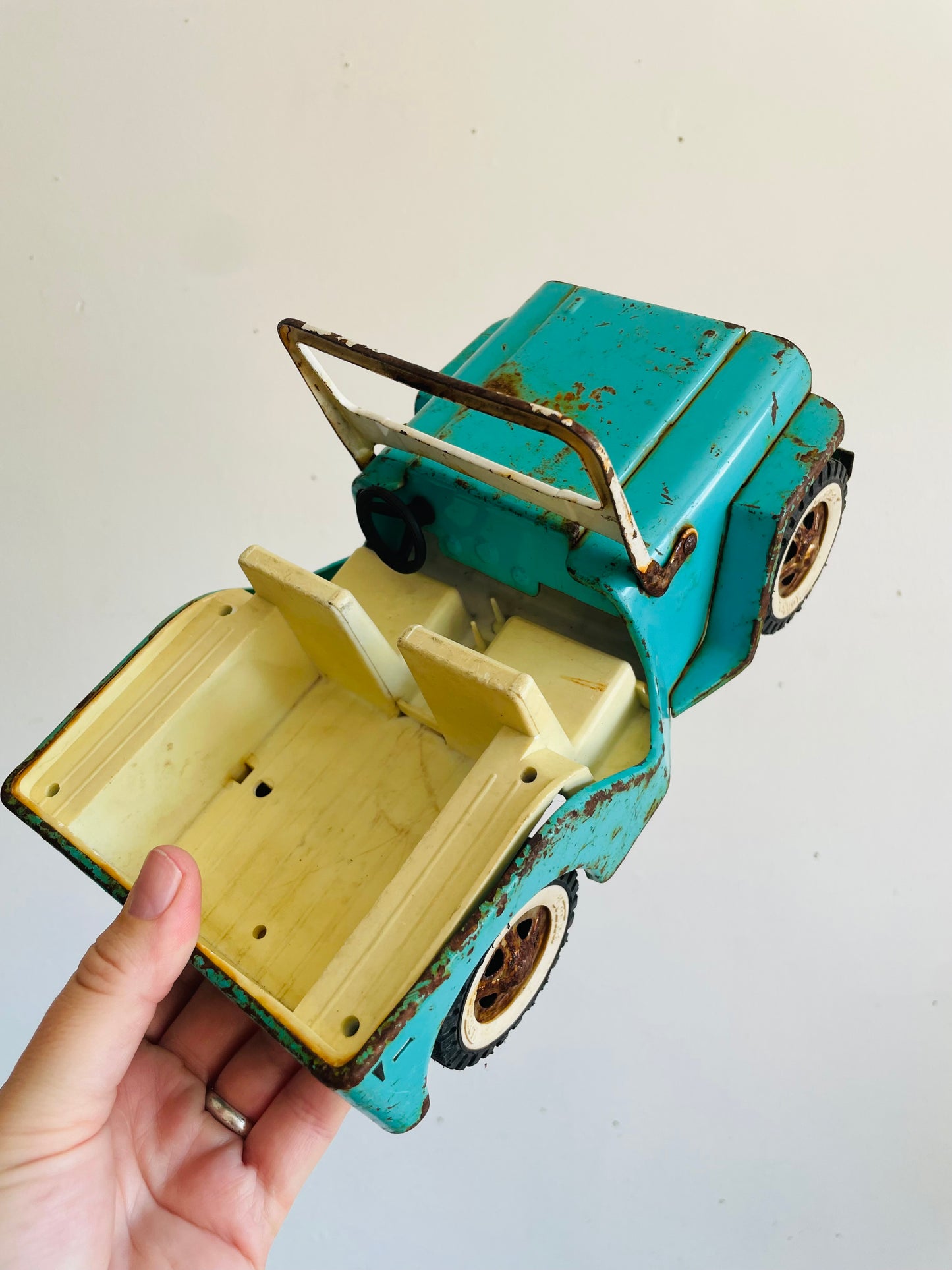 Vintage 1962 Tonka Jeep Dispatcher #200 Turquoise Metal Car - Made in Canada