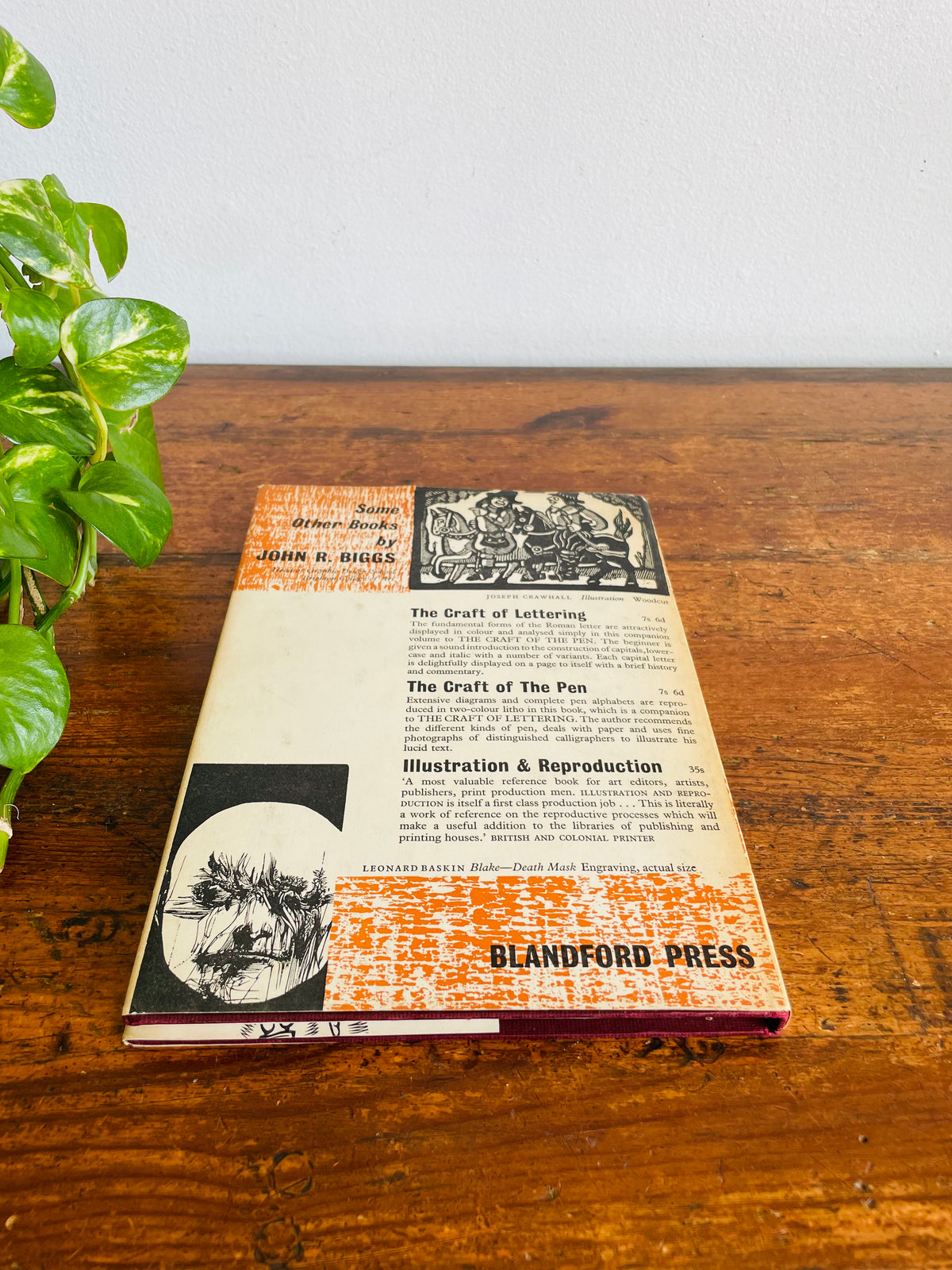 Vintage the Craft of Woodcuts Hardcover Art Book by John R. Biggs - Blandford Press London (1963)