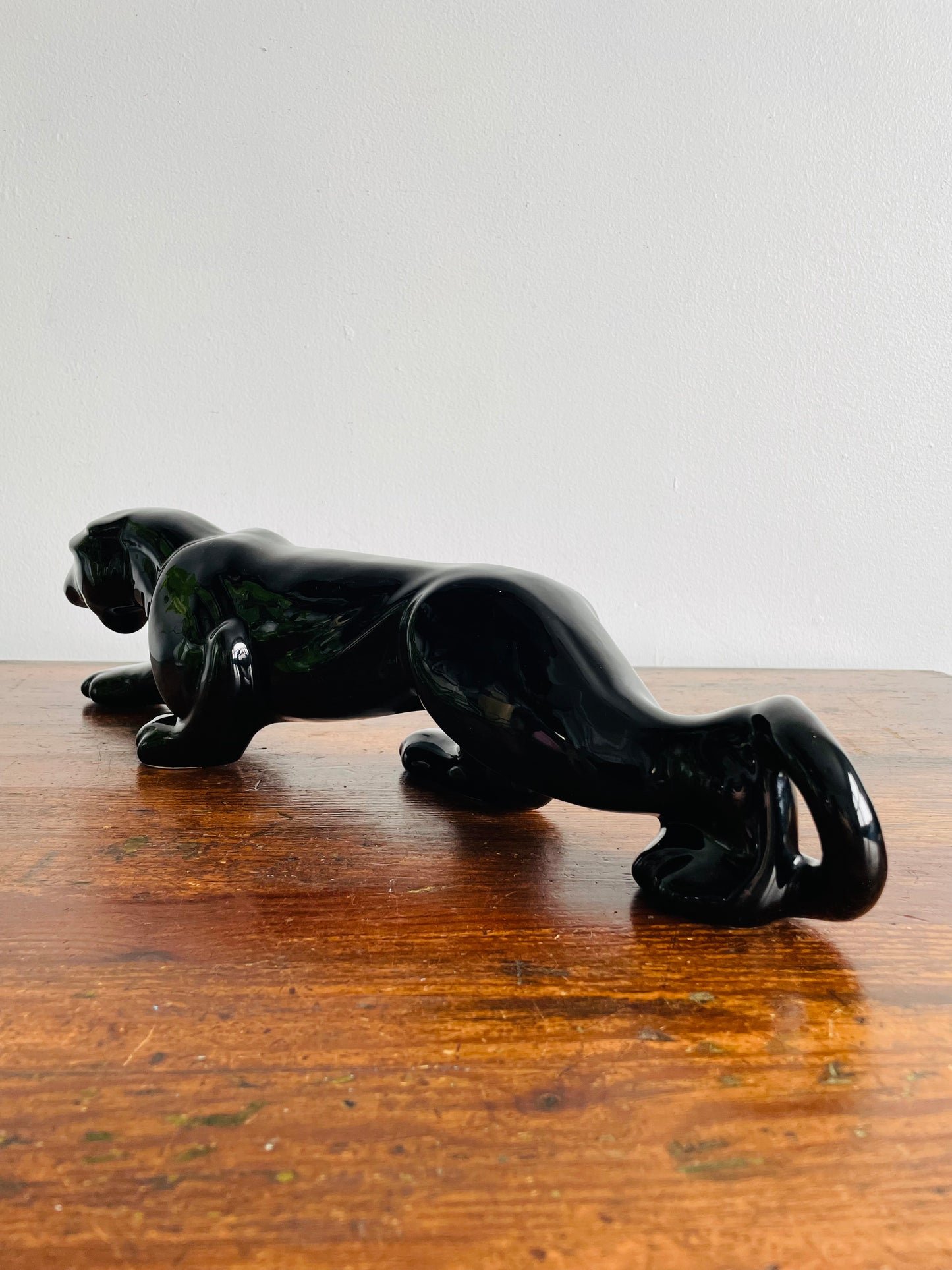 Mid-Century 18" Prowling Black Panther Statue - Royal Hickman Haeger Style