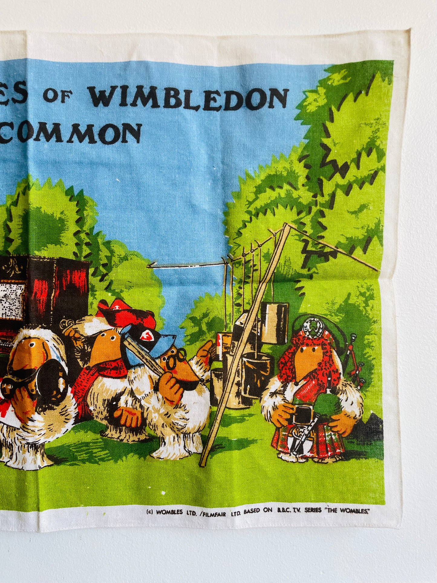 Brand New Vintage Blackstaff Linen Tea Towel - The Wombles of Wimbledon Common - Based on BBC TV Series "The Wombles"