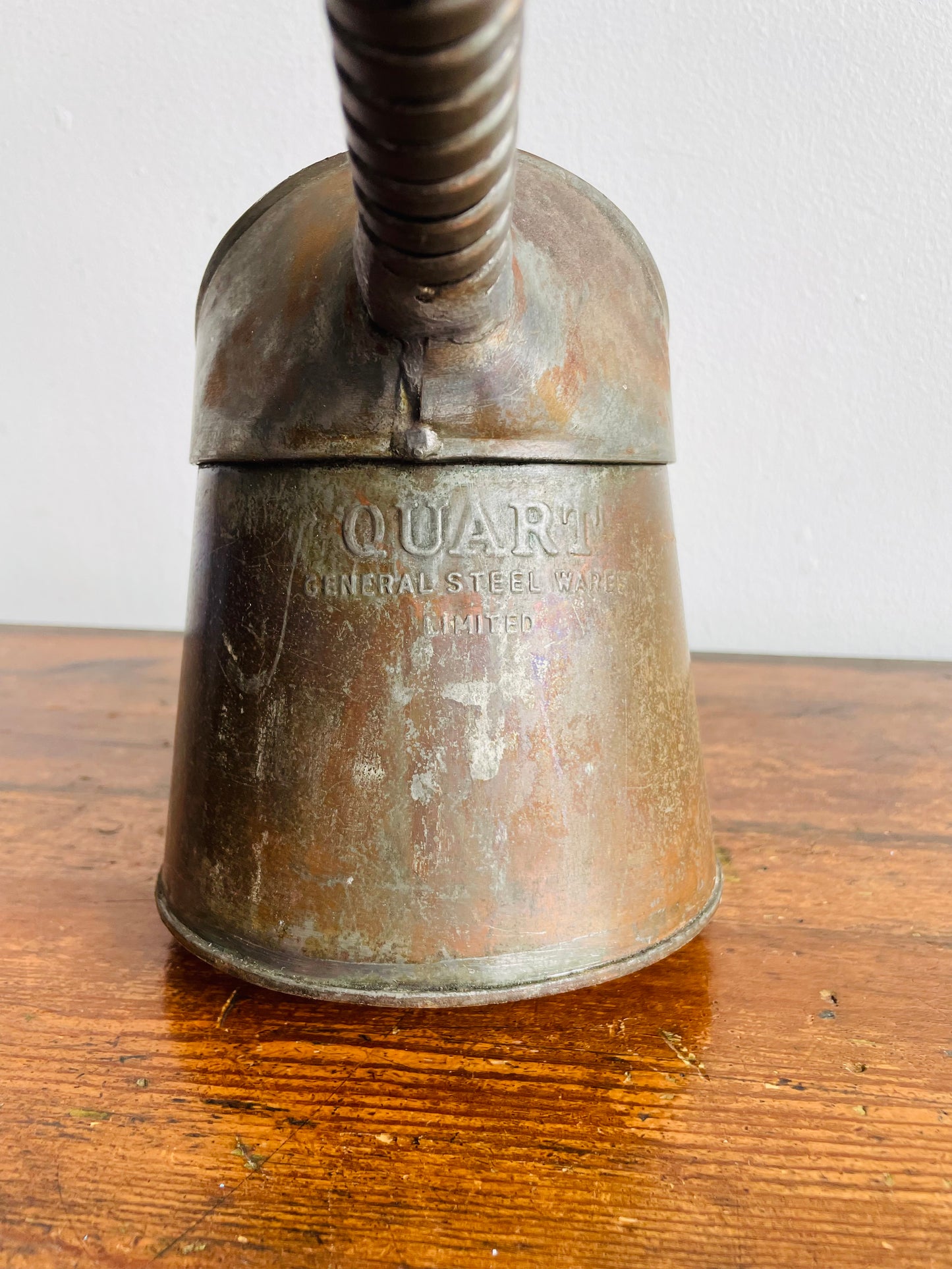Rustic Farmhouse Quart General Steel Wares Limited Oil Can with Bendable Spout & Handle - Great for Flowers!