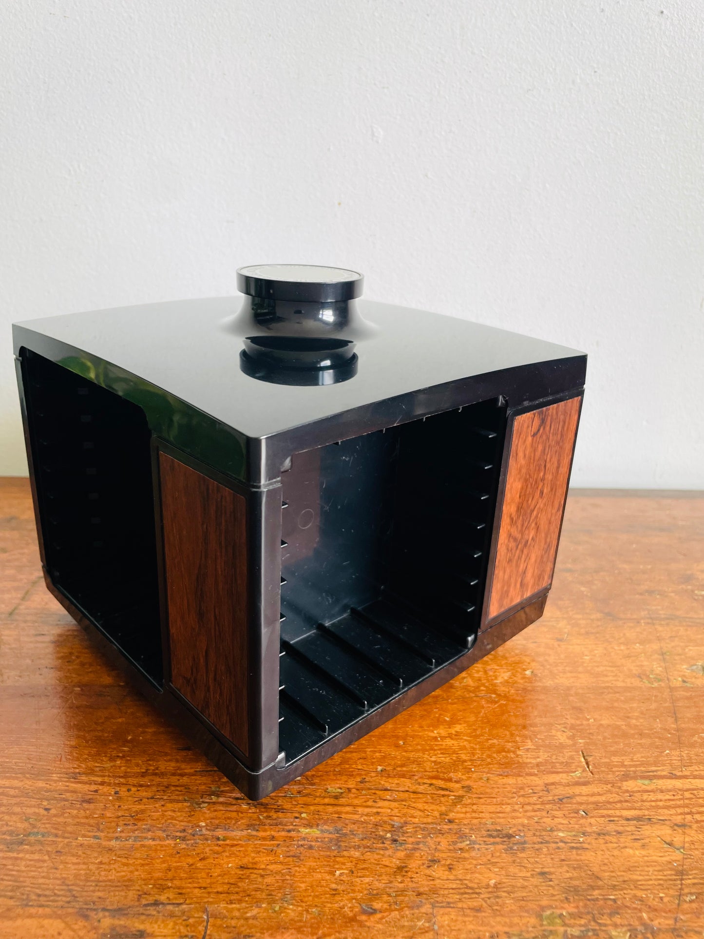 Vintage Dynasound Stow-a-Way Rotating Cassette Tape Storage Module Carousel - Holds Up to 20 Tapes - Spins Lazy Susan Style