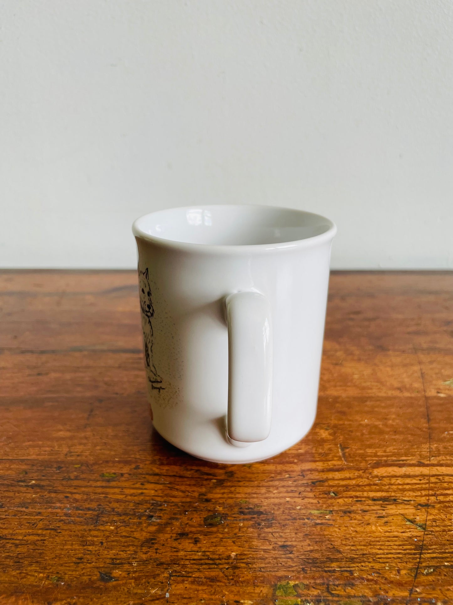 White Scotland Mug with Scottish Terrier Dogs - Tams Made in England