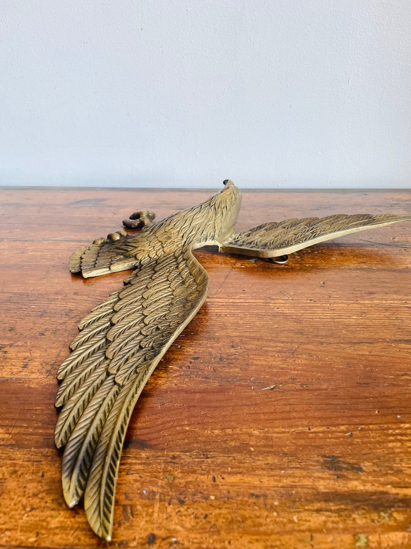 Vintage Solid Brass Flying Eagle Bird - Wall Hanging Decor