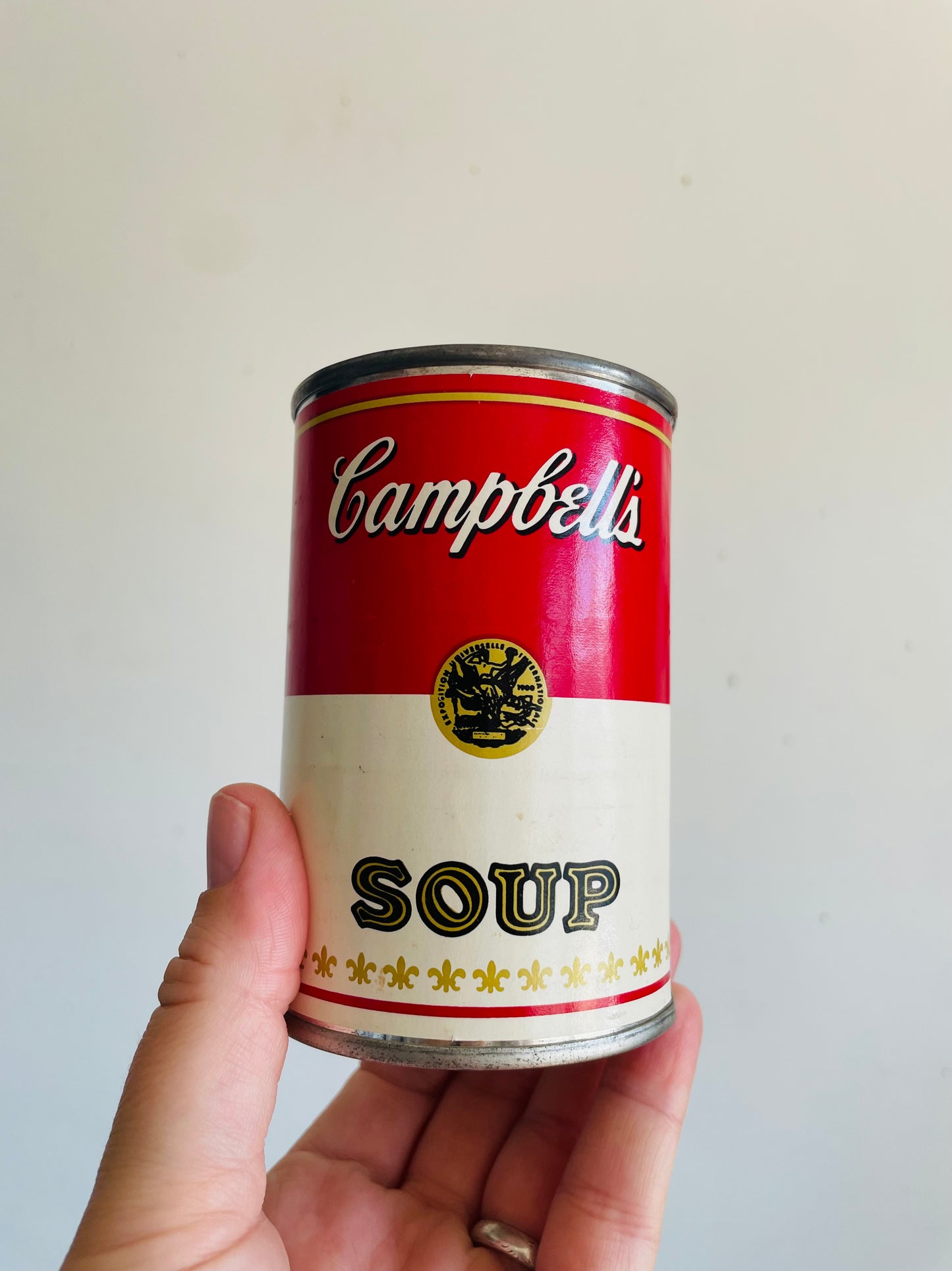 Vintage Campbell's Soup Tin Can Coin Money Piggy Bank - Fun Marketing Advertising