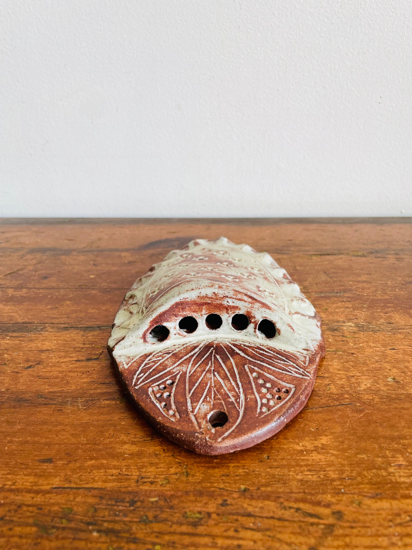Vintage Studio Art Pottery Hanging Wall Pocket Vase