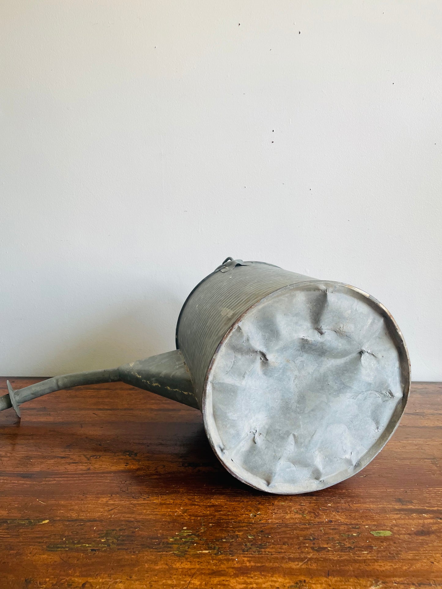 Vintage Large Zinc Galvanized Metal Watering Can with Pour Spout- Outdoor Use & Rustic Garden Decor - Tested & Holds Water