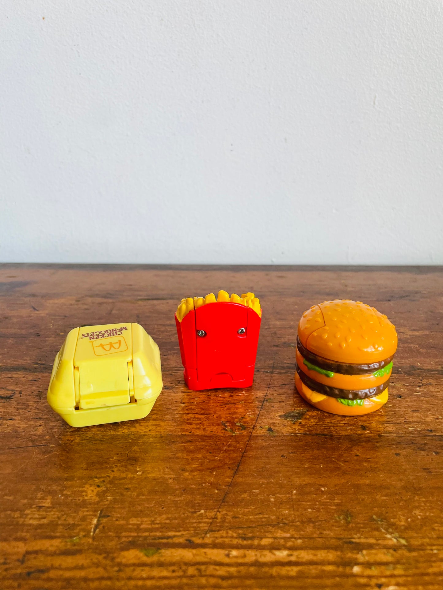 Vintage 1987 McDonald's Happy Meal Toy Bundle #2 - Changeables Transformers - Chicken McNuggets, French Fries & Big Mac - Set of 3