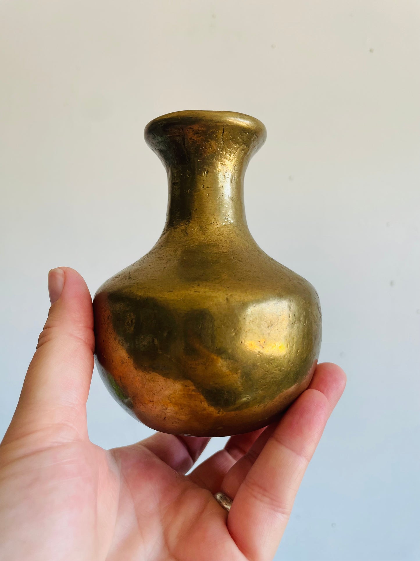 Vintage Very Solid & Heavy Brass Bud Vase