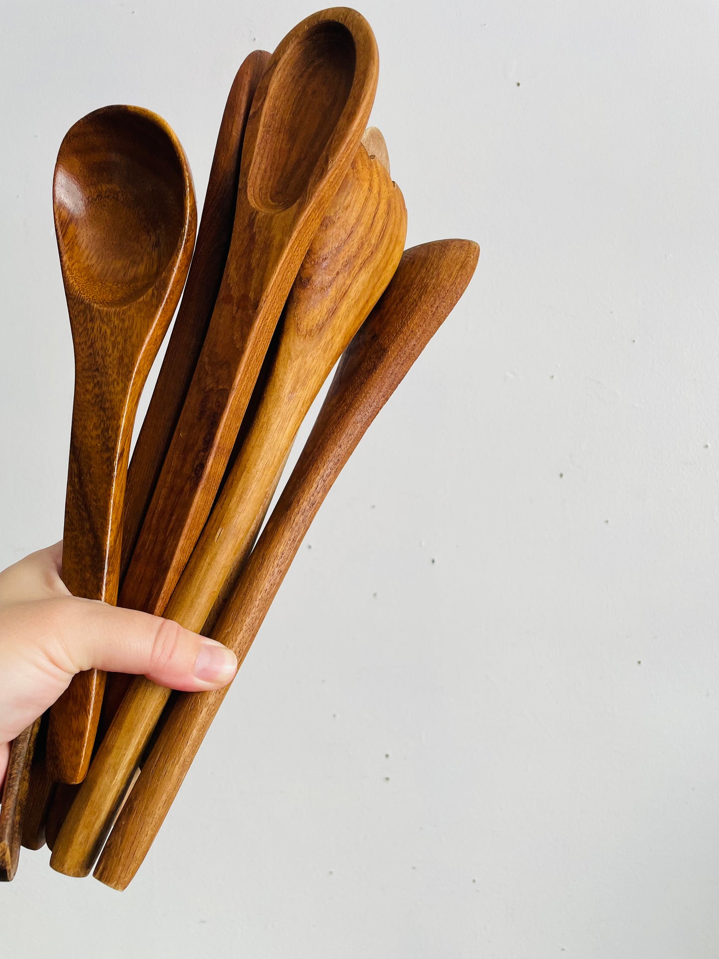 Vintage Collection of Wood Spoons & Serving Utensils - Includes 9 Pieces - Great for Kitchen or Staging!