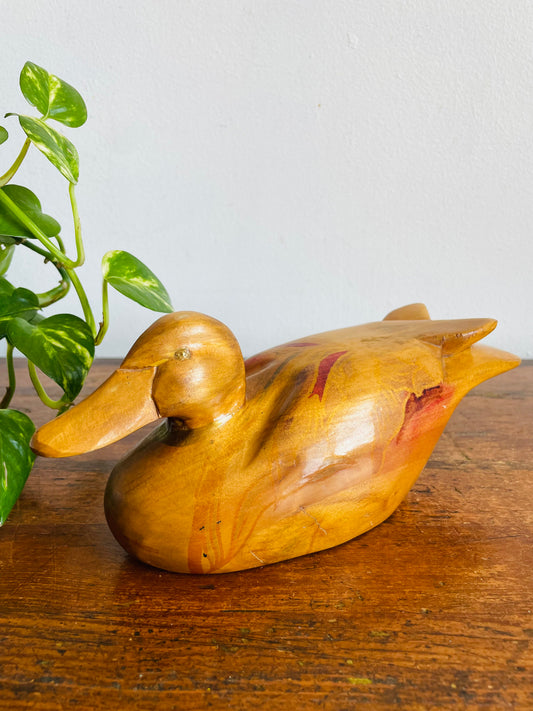 Vintage Hand Carved Decorative Wood Duck Decoy