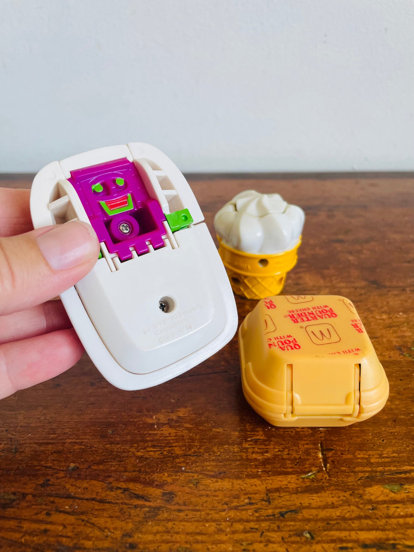 Vintage 1988 / 1990 McDonald's Happy Meal Toy Bundle - Changeables Transformers - Hot Cakes, Ice Cream, French Fries & Quarter Pounder with Cheese - Set of 4