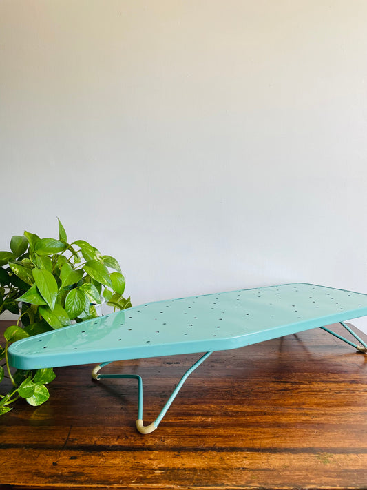 Portable Tabletop Turquoise Enamelled Metal Ironing Board #1 - Meyer-Bilt Products Made in Chicago USA