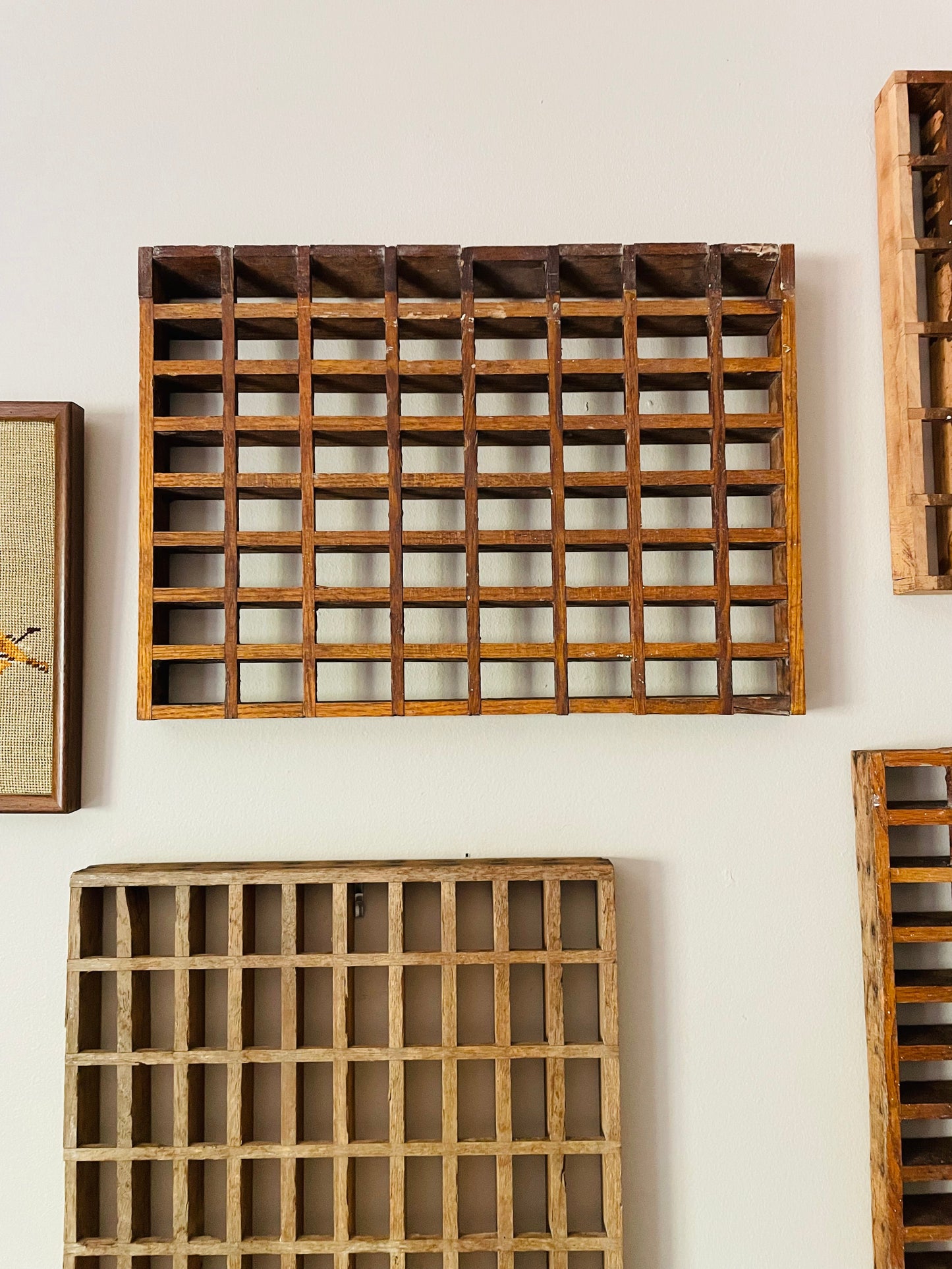 Antique 1900s Wood Heating Vent or Cold Air Return Grate - Architectural Salvage - Unique Wall Decor or Knickknack Curio Display Shelf! - 15" by 11" - Tuttle & Bailey MFG. Co. Bridgeburg, Ontario