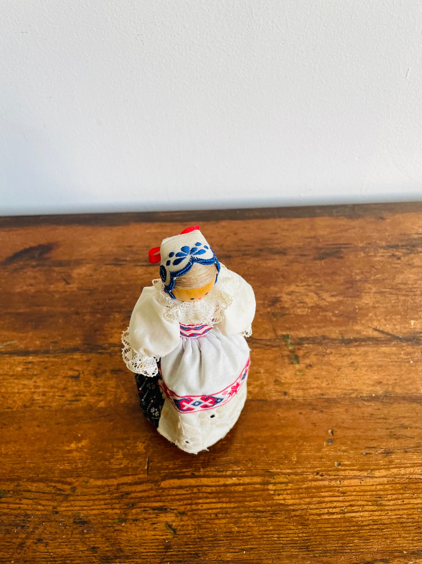 Polish Folk Art Wooden Doll with Bendable Base & Arms