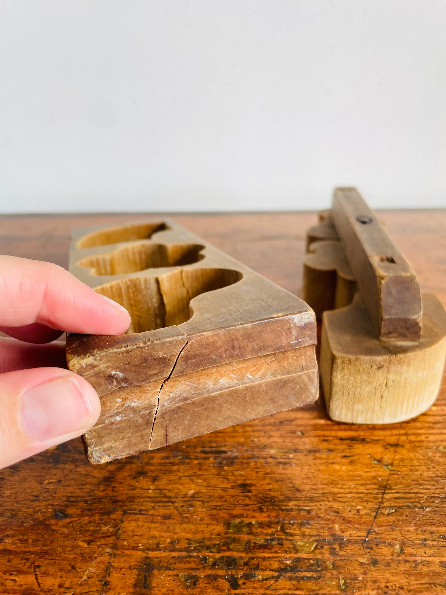 Vintage Japanese Kashigata Hand-Carved Wooden Mold - Wagashi / Higashi Sweet Cake Confectionary Shaper