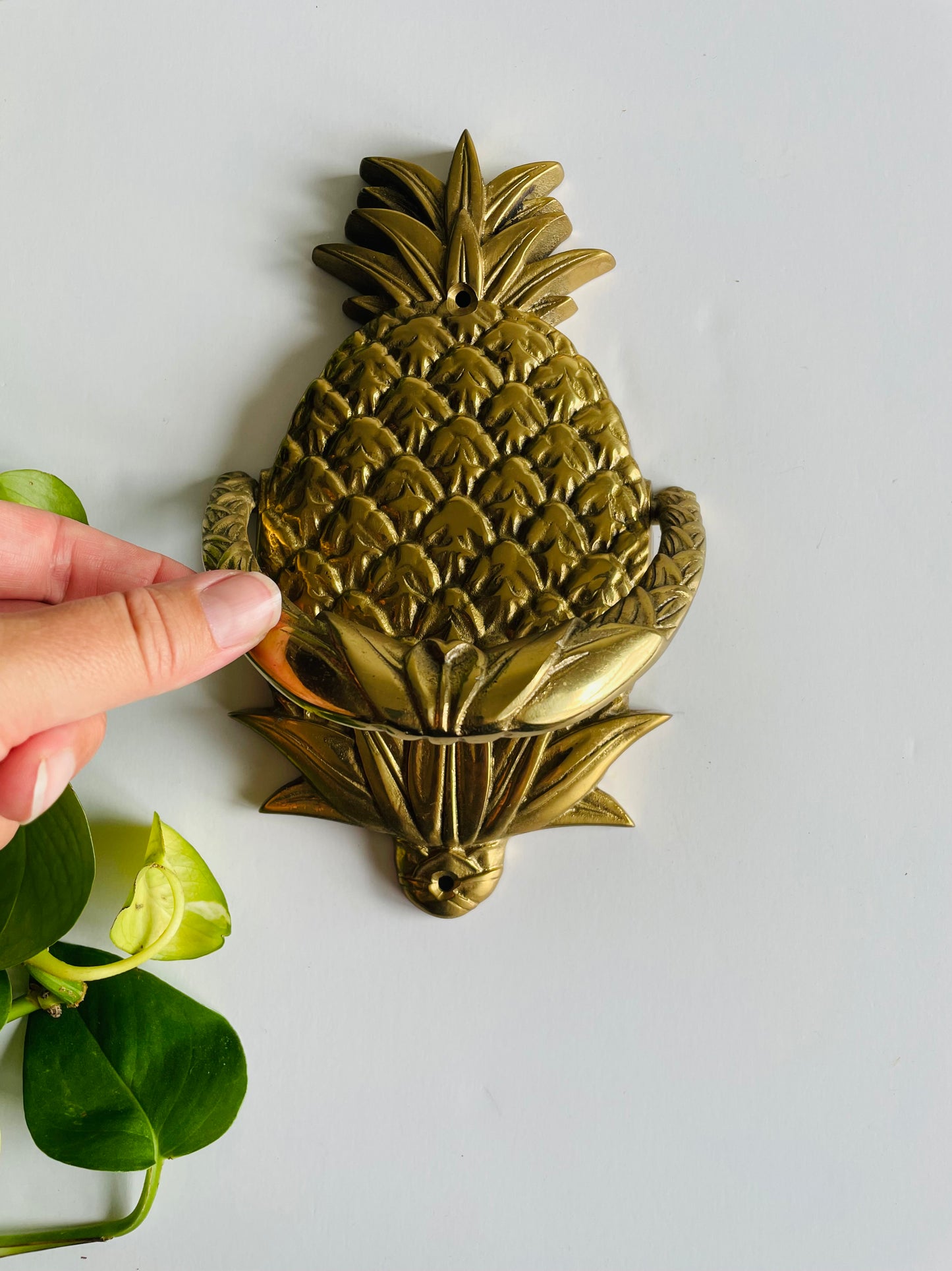 Heavy Brass Pineapple Door Knocker - Granberry Unlimited - Made in Taiwan