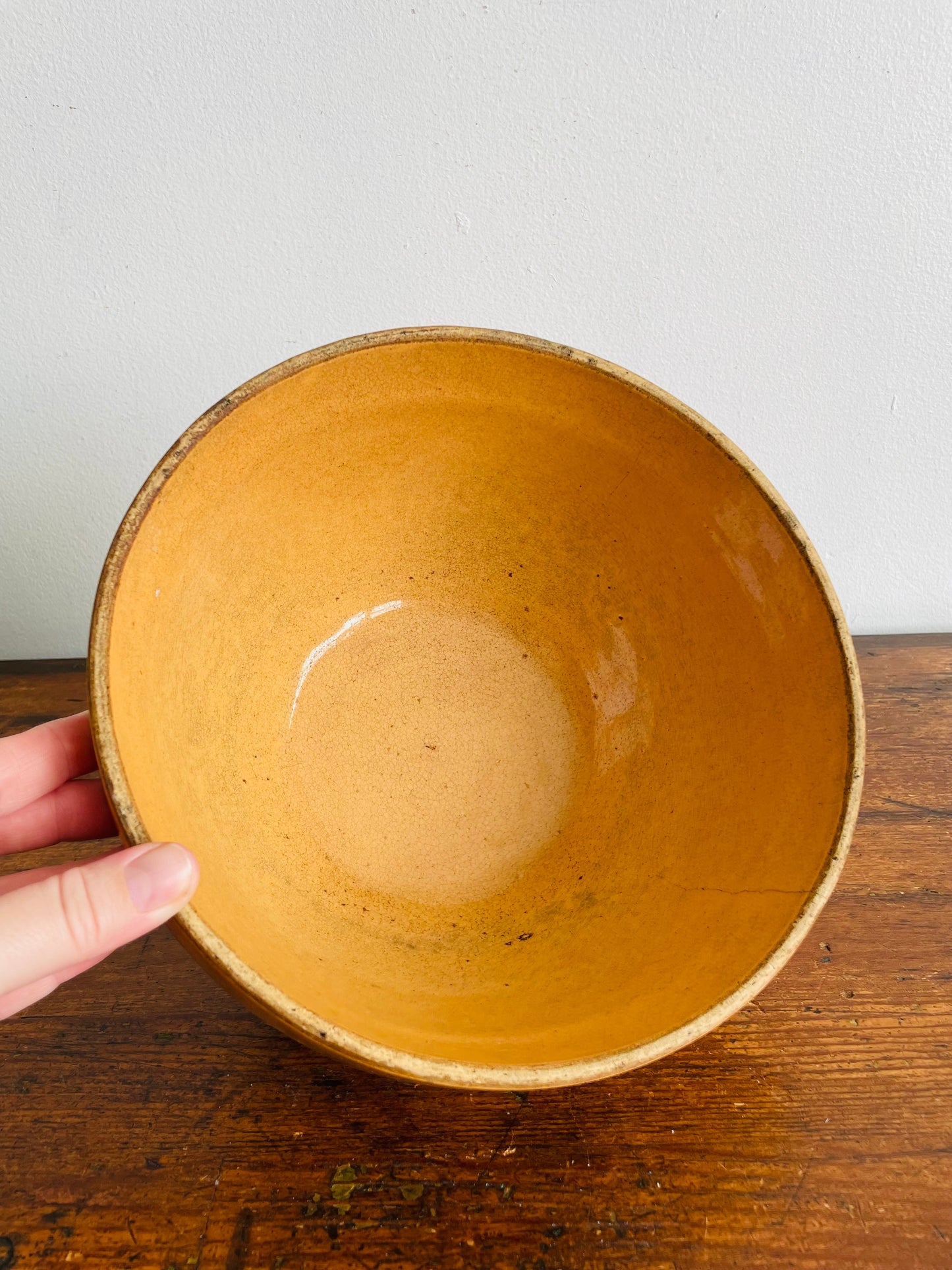 Rustic Yellow Ware Mixing Bowl No. 8