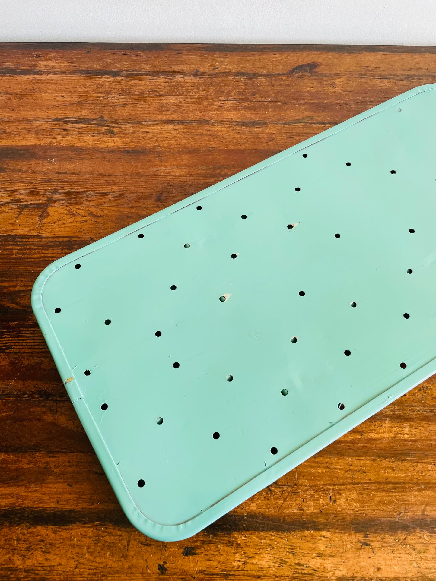 Portable Tabletop Turquoise Enamelled Metal Ironing Board #1 - Meyer-Bilt Products Made in Chicago USA