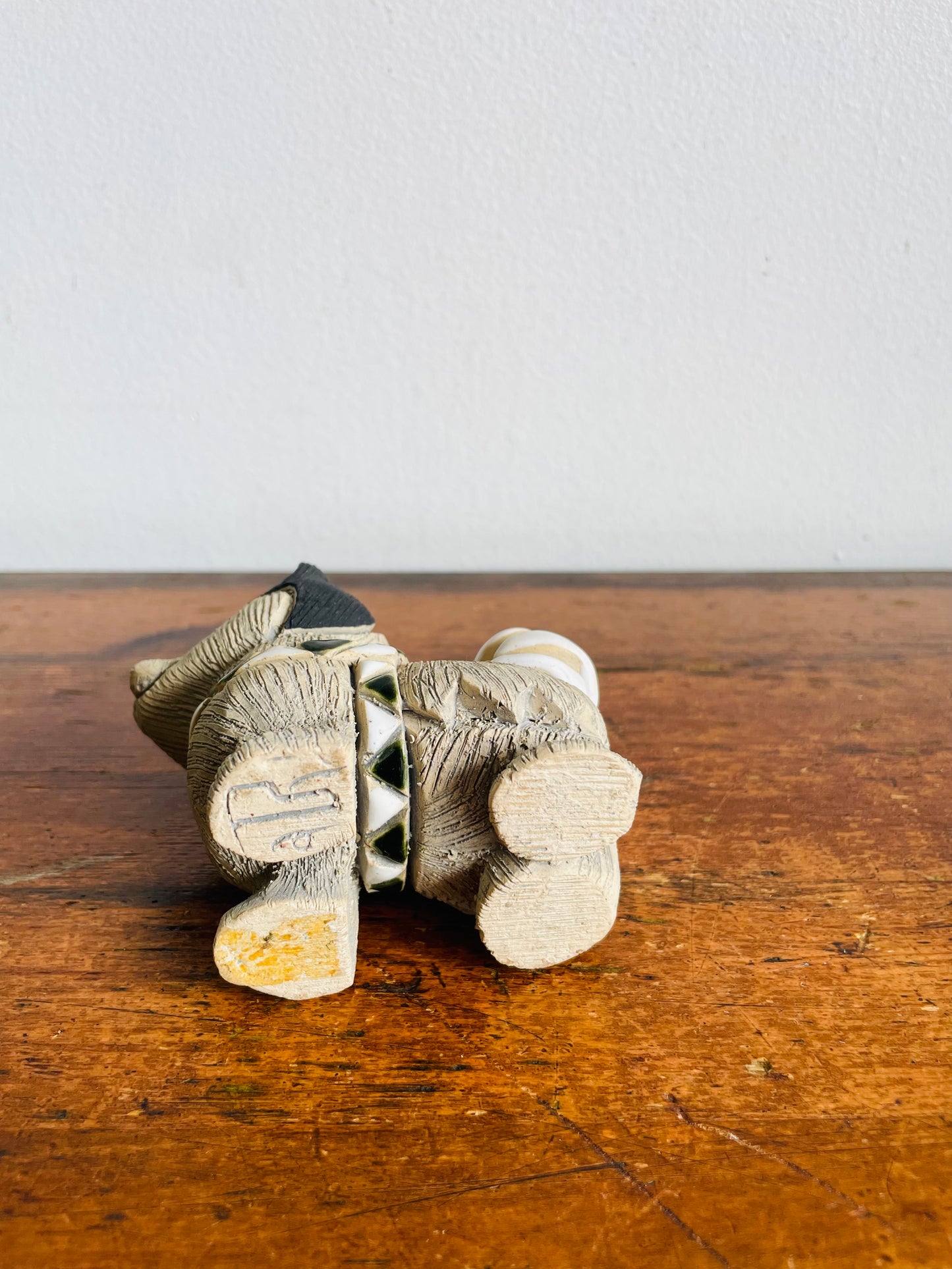 Vintage Artesania Rinconada Uruguay Pottery Husky Dog Figurine #108