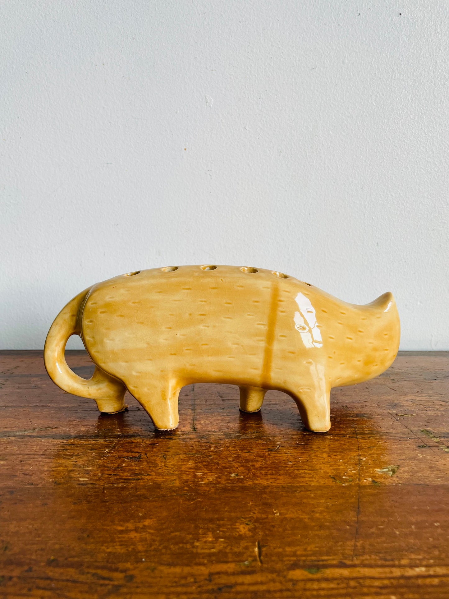 Vintage 1960s Super Fun Ceramic Cat Holder - Lisa Larson Style - Holds Pencils, Paintbrushes, Bud Vase, Etc.