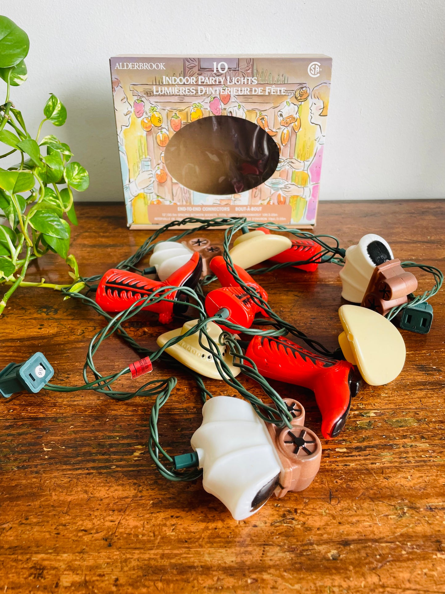 Vintage Alderbrook Western Cowboy Themed 10 Indoor Party String Lights - Box A (One Box) - One Bulb Needs Replacing