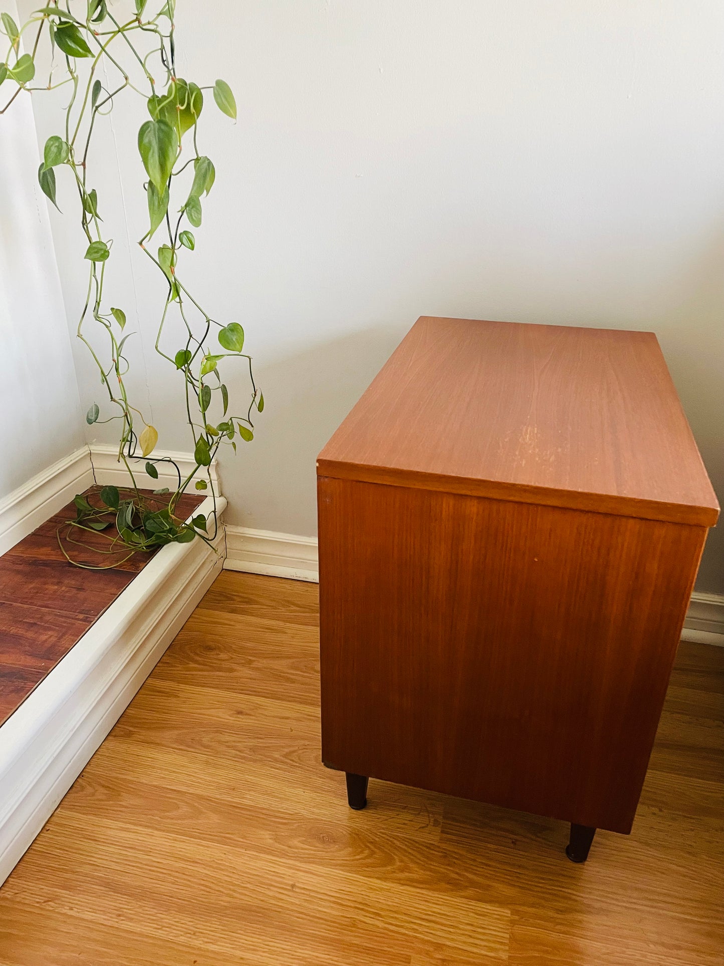 Mid-Century Modern Walnut Wood Nightstand Tables - Set of 2 - Stamped September 1966 - PICK-UP ONLY