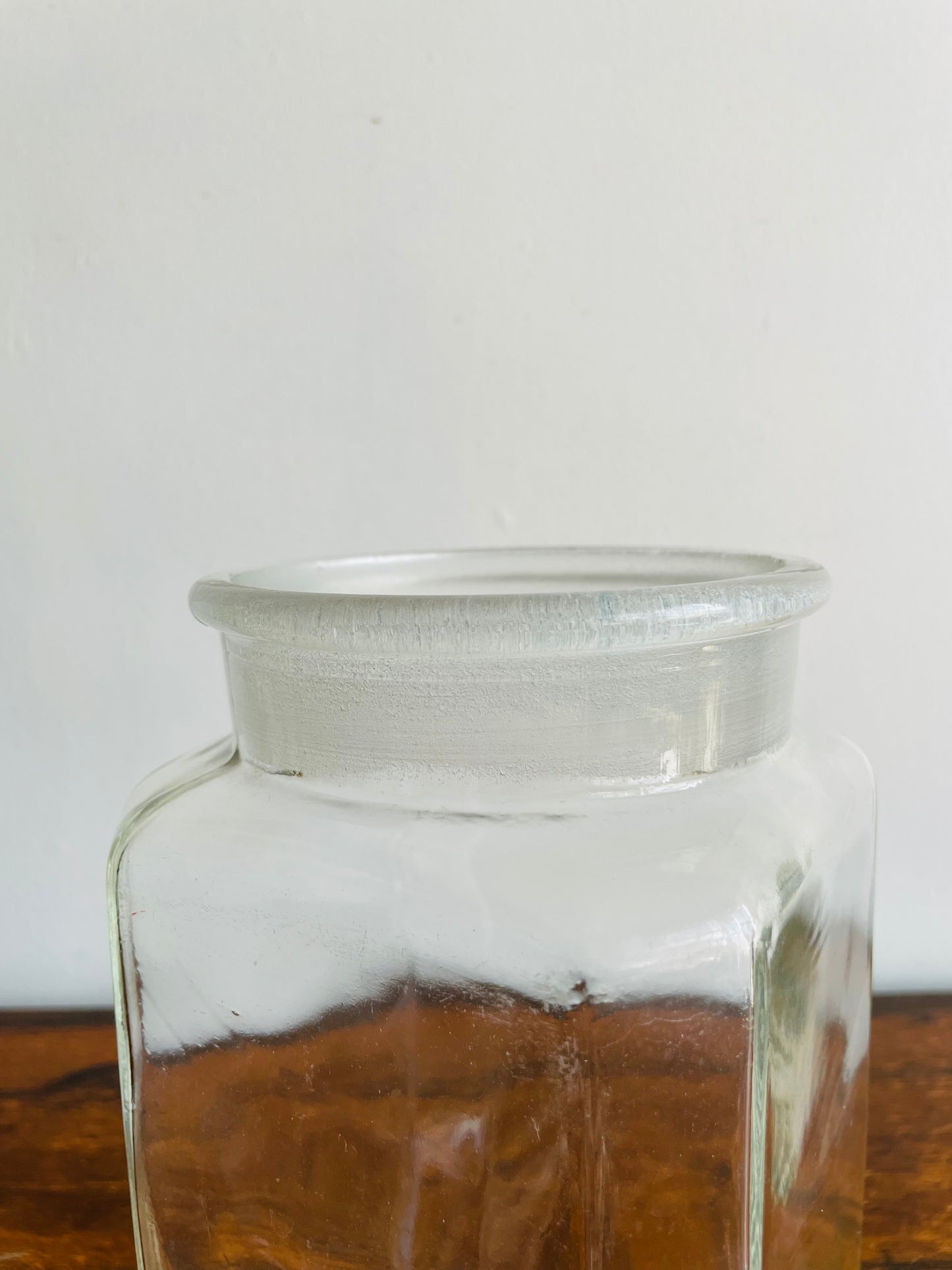 Giant Heavy & Solid Clear Glass Pharmacy or Candy Store Apothecary Jar with Lid