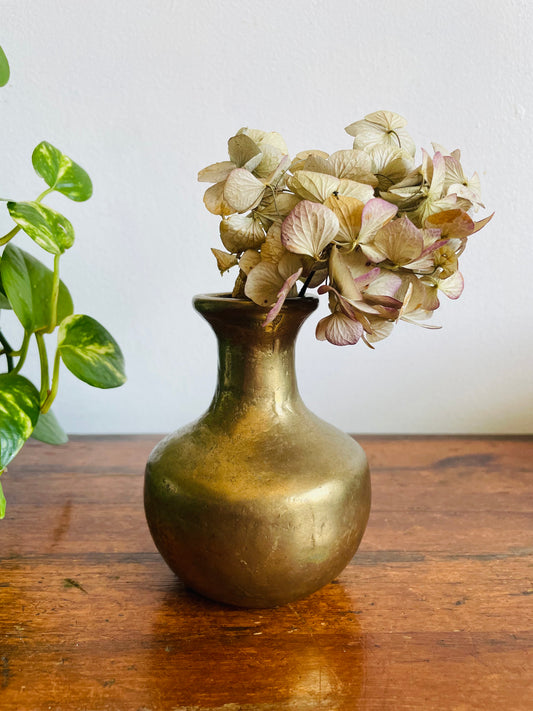 Vintage Very Solid & Heavy Brass Bud Vase