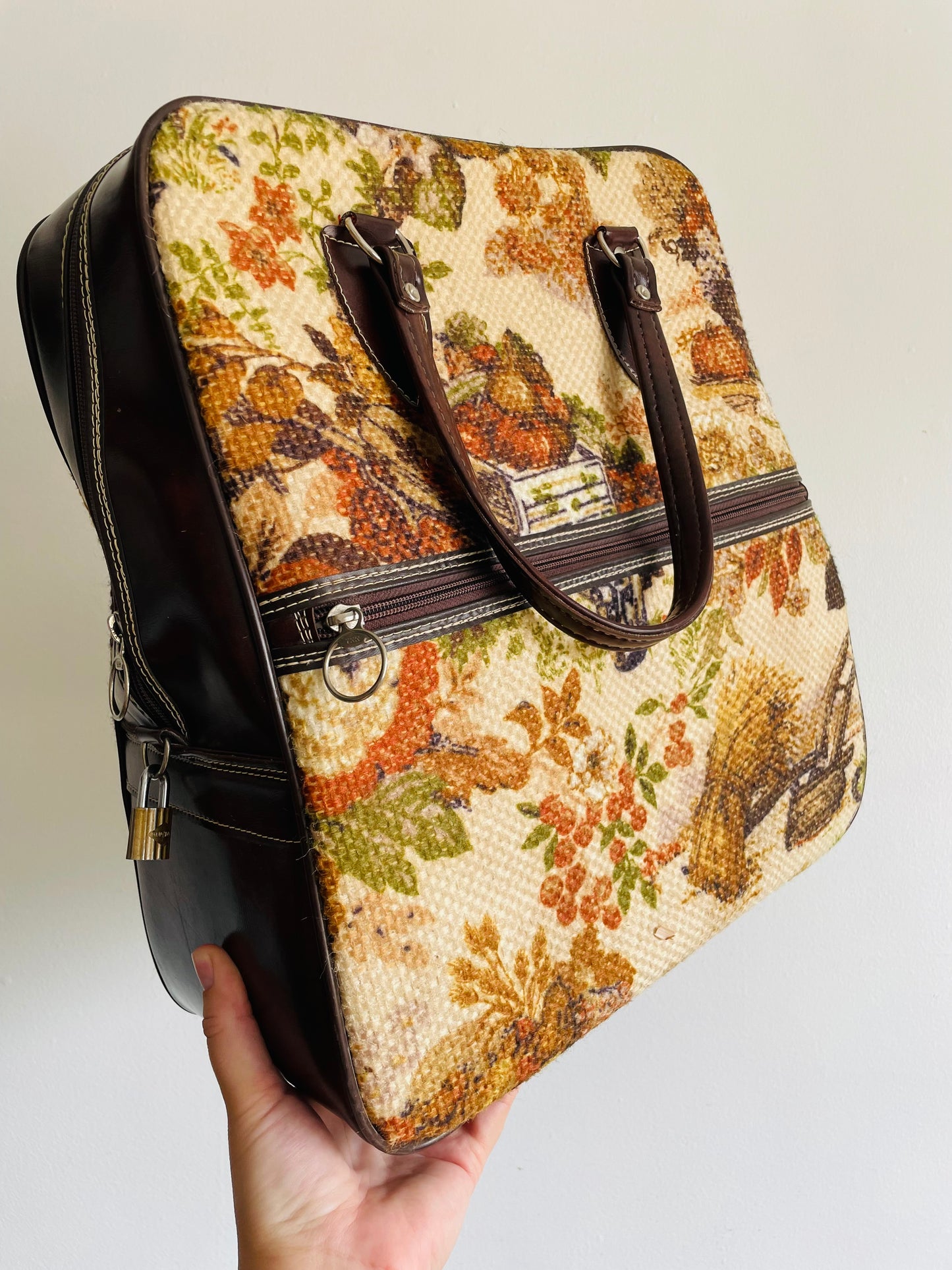 Weekender Carry-On Purse Bag with Autumn Harvest Scene