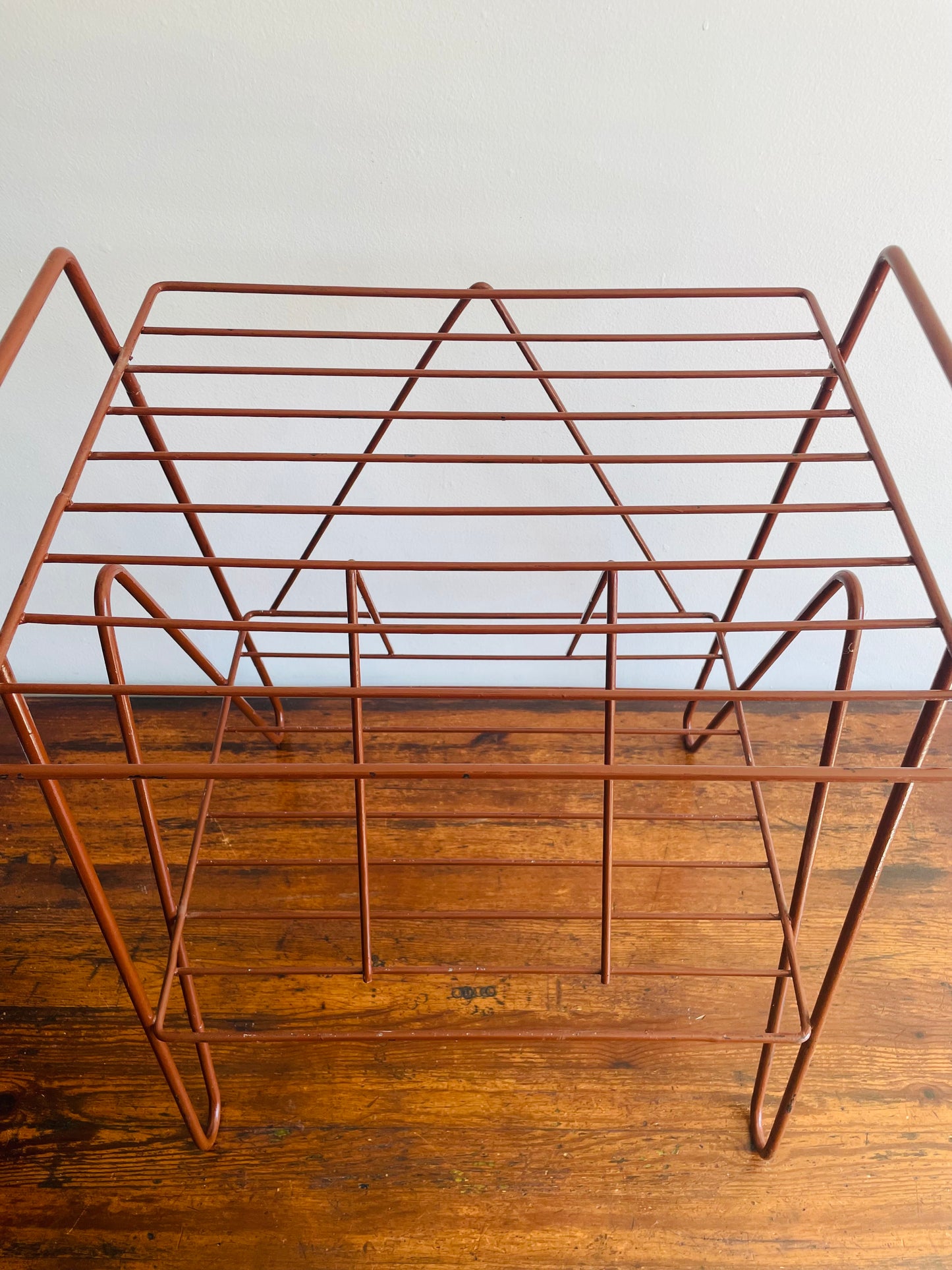 Mid Century Metal Record Player Stand Shelf With Organizer for Vinyl Records