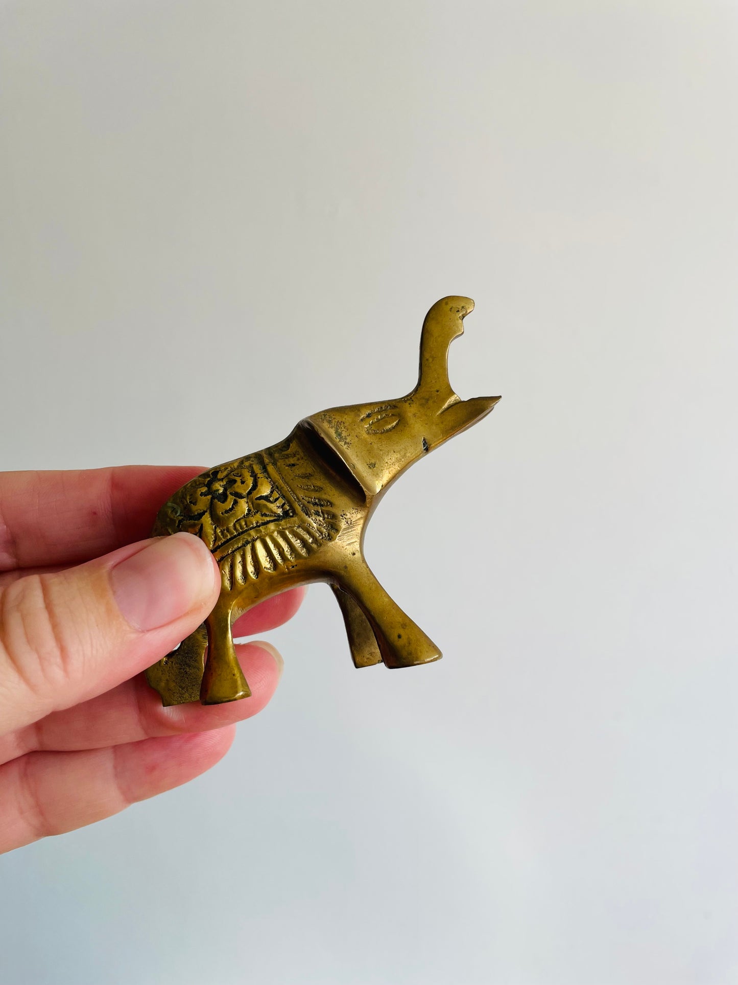 Brass Elephant Figurine Bottle Openers - Set of 2