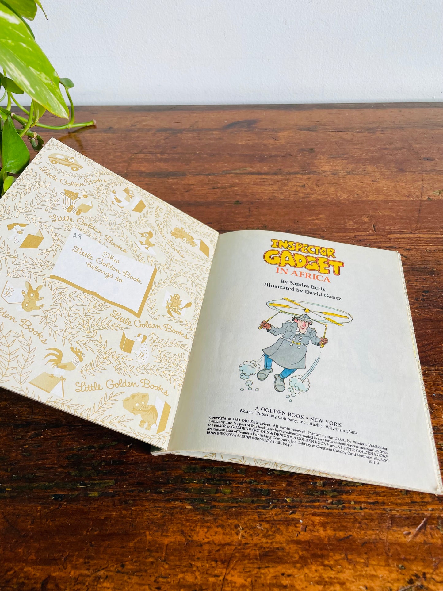 Vintage A Little Golden Book - Inspector Gadget In Africa - Hardcover (1984)