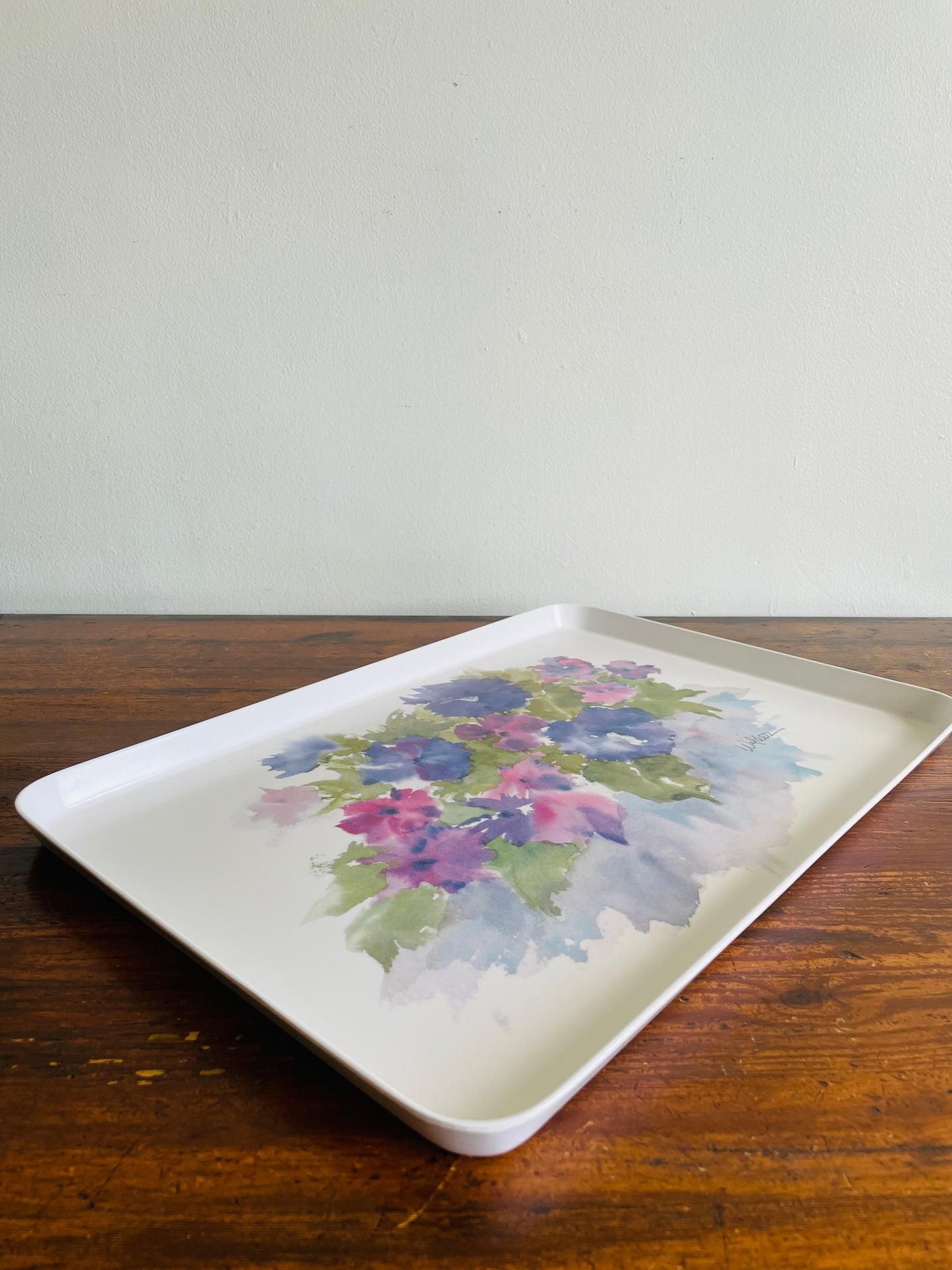 Melplus by R2S Melamine Decorative or Serving Tray with Watercolour Flower Design - Made in Italy #2