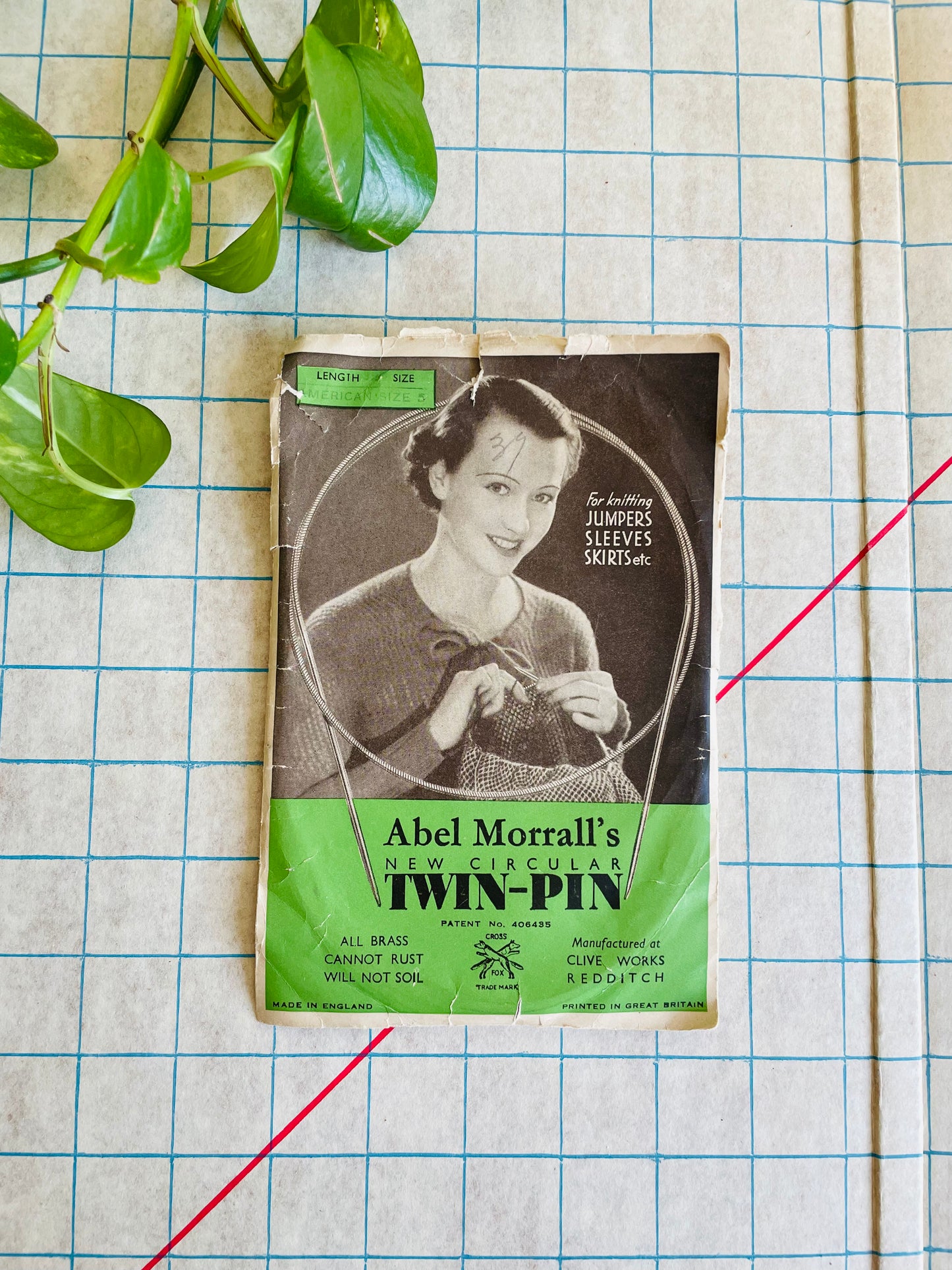 Abel Morrall's New Circular Twin-Pin for Knitting - American Size 5 - Clive Works Redditch Made in England