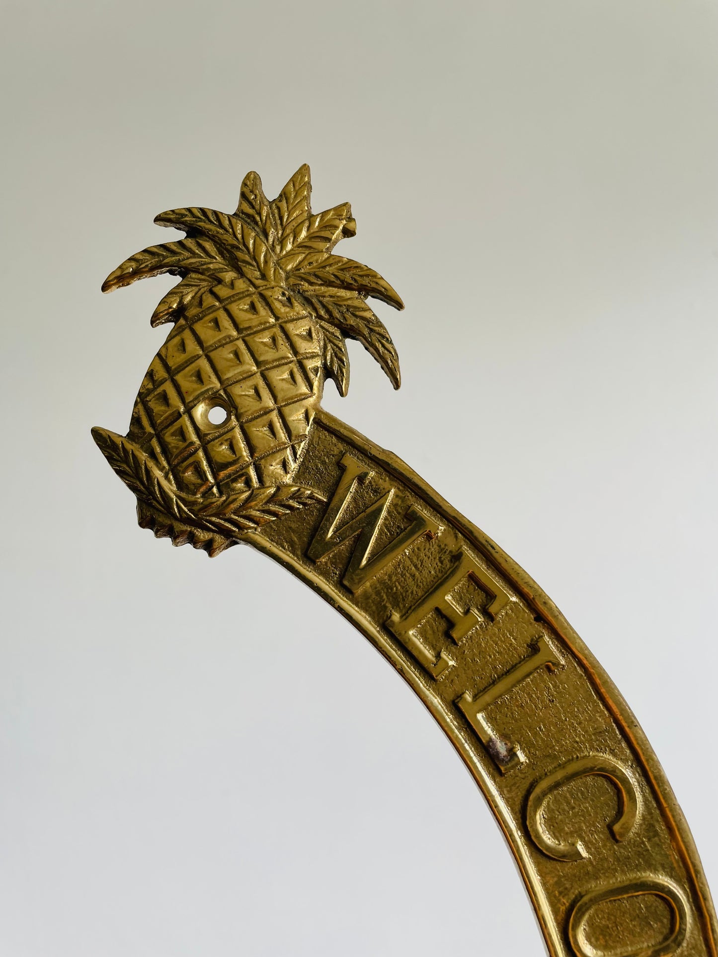 Pineapple Brass Welcome Plate Sign - Bombay Company