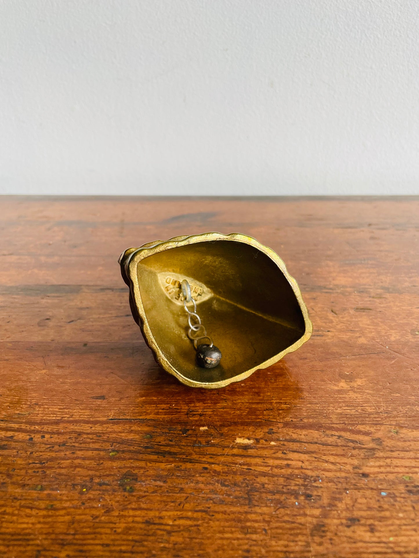 Solid Brass Bell with Victorian Lady in Floral Dress # 2 - Made in England