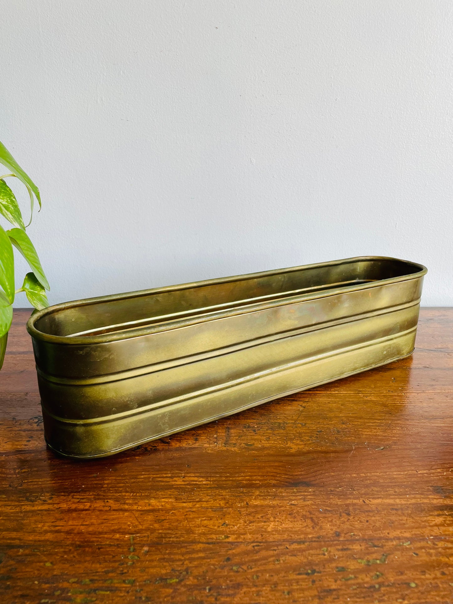 Long Brass Windowsill Trough Planter - Made In India