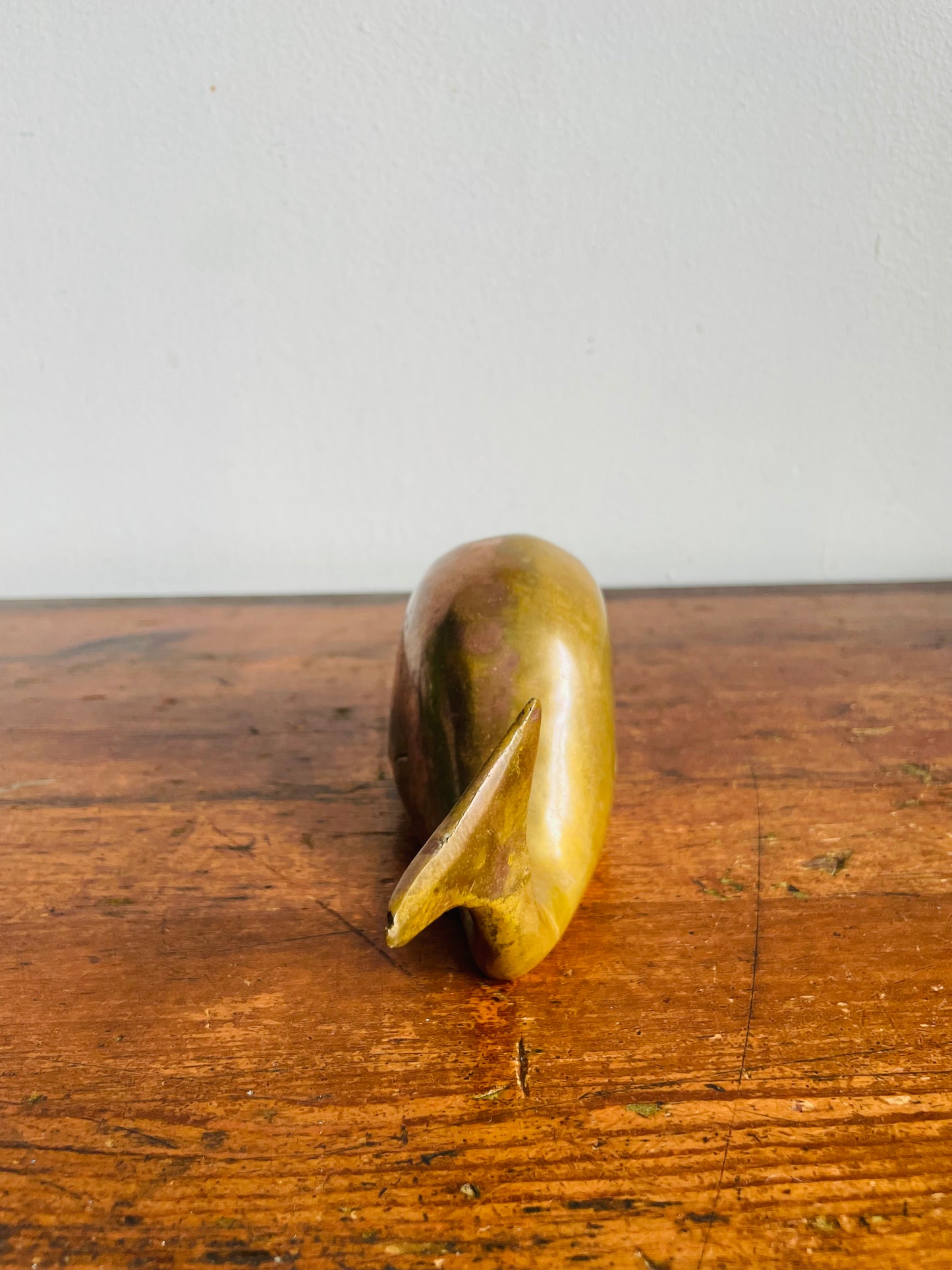 Vintage Solid Brass Open-Mouth Whale Figurine - Ashtray, Trinket Dish, Cone Incense Burner, Etc.