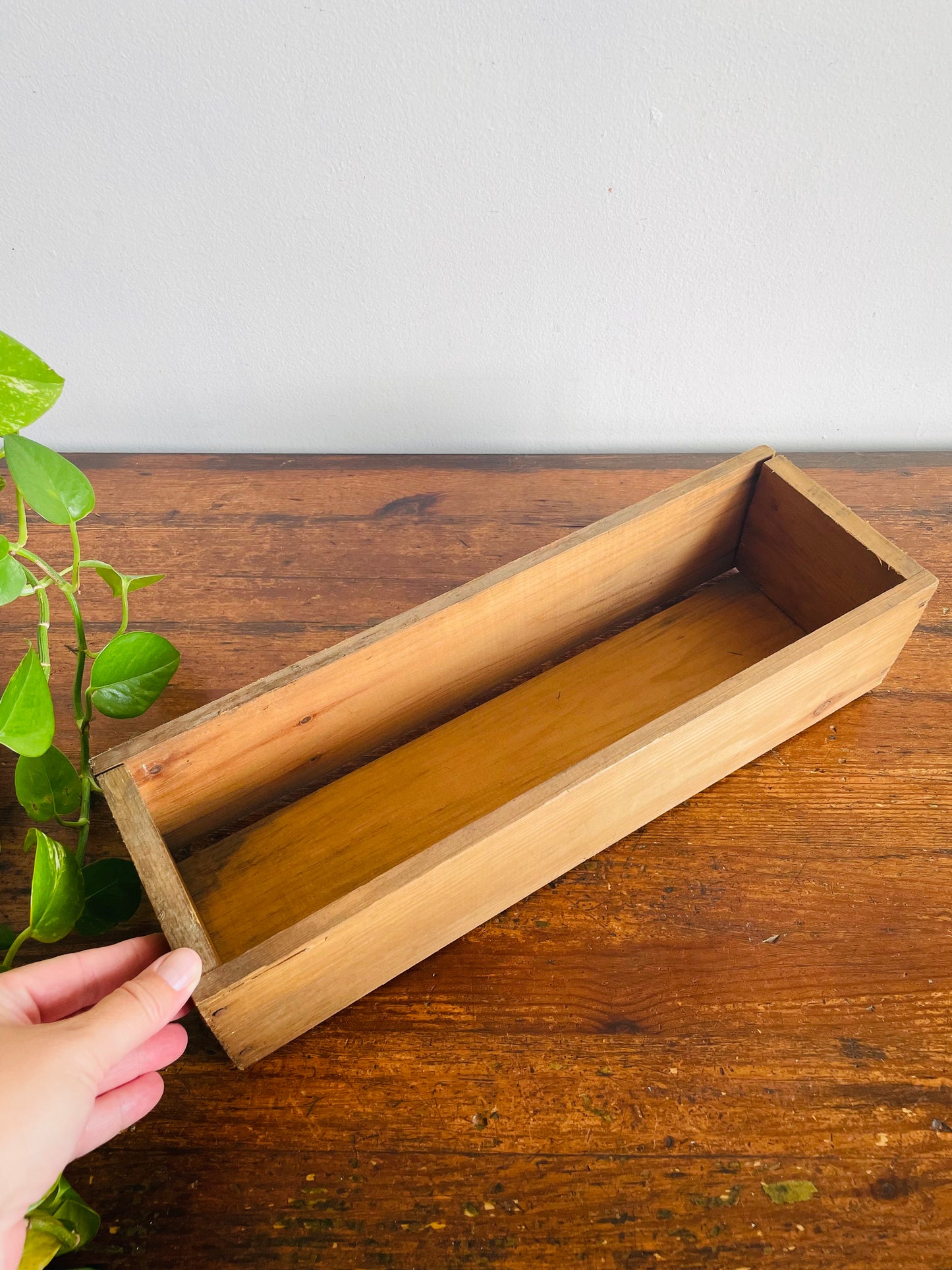 Vintage Slim Wooden Crate Box - From a Barn in Haldimand County - ONE CRATE - Crate C