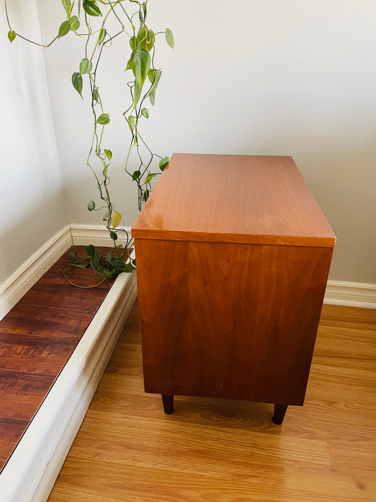 Mid-Century Modern Walnut Wood Nightstand Tables - Set of 2 - Stamped September 1966 - PICK-UP ONLY