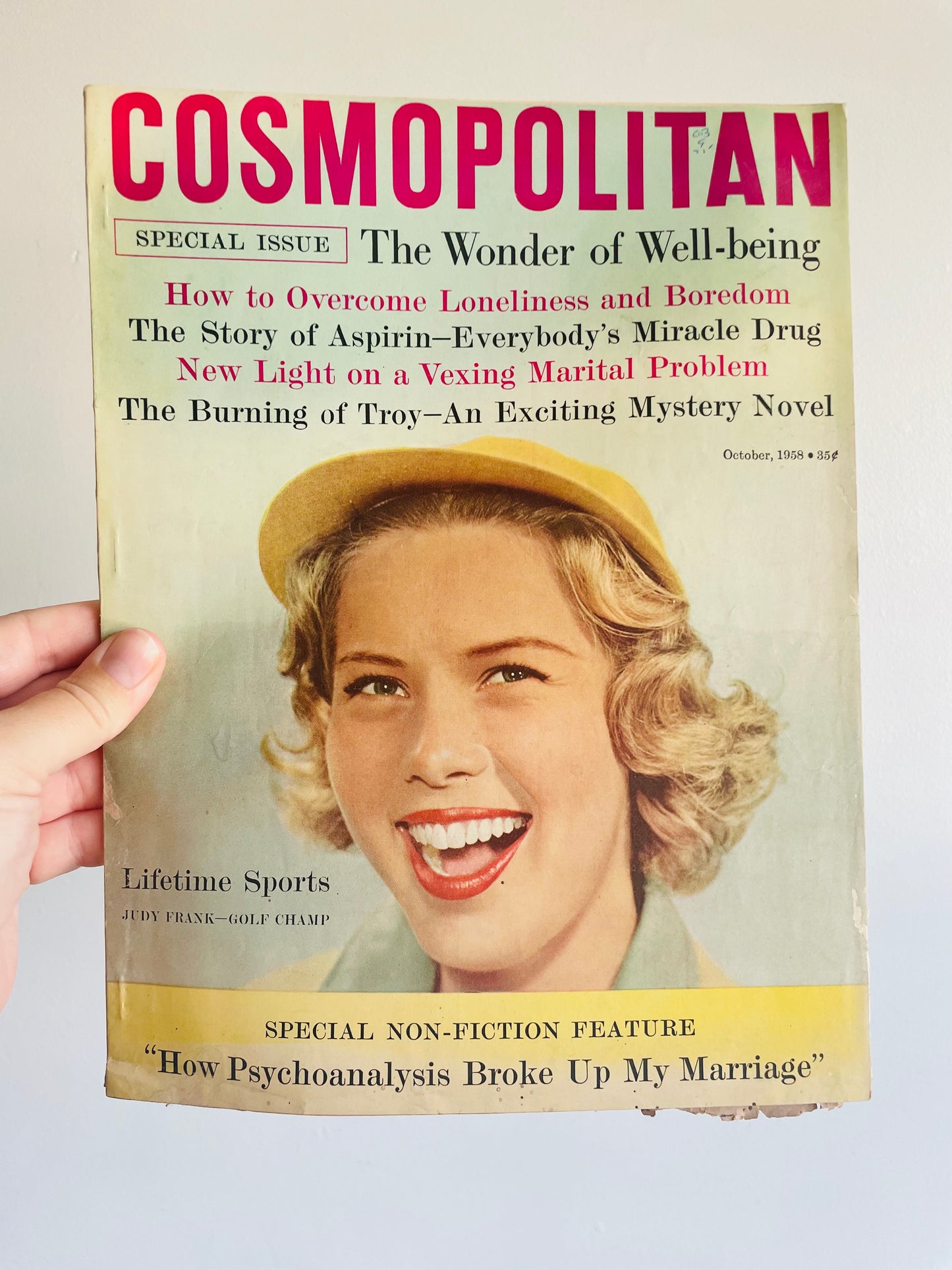 Cosmopolitan Magazine - Judy Frank Golf Champ on Cover - October 1958