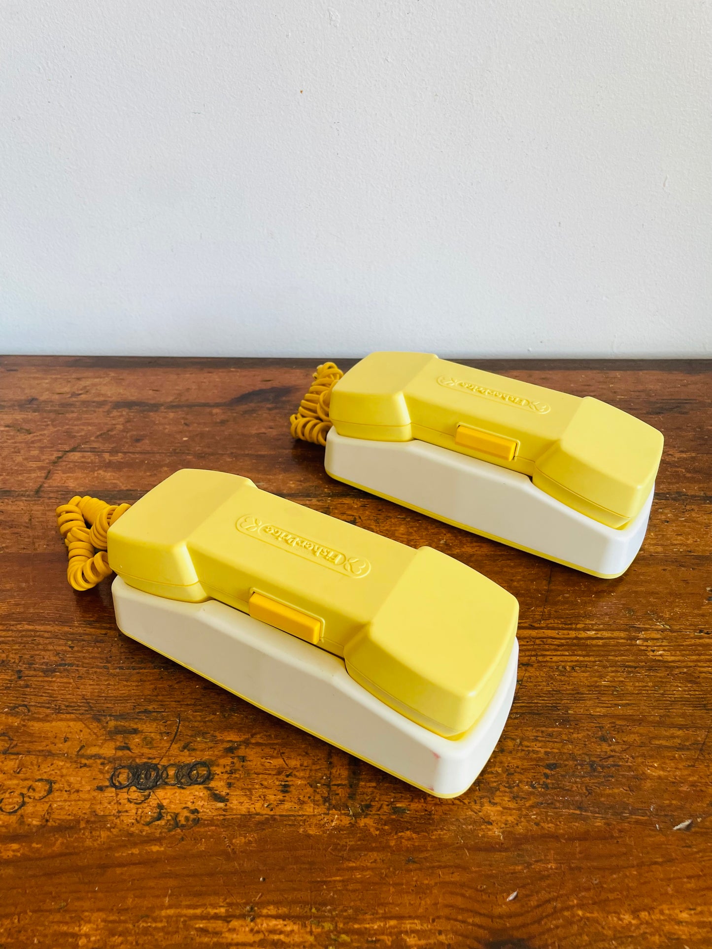 Vintage 1984 Fisher Price Toys #814 Phone Friends - Set of 2 - Take 9 Volt Batteries (Not Included) - Partially Works - Please Read