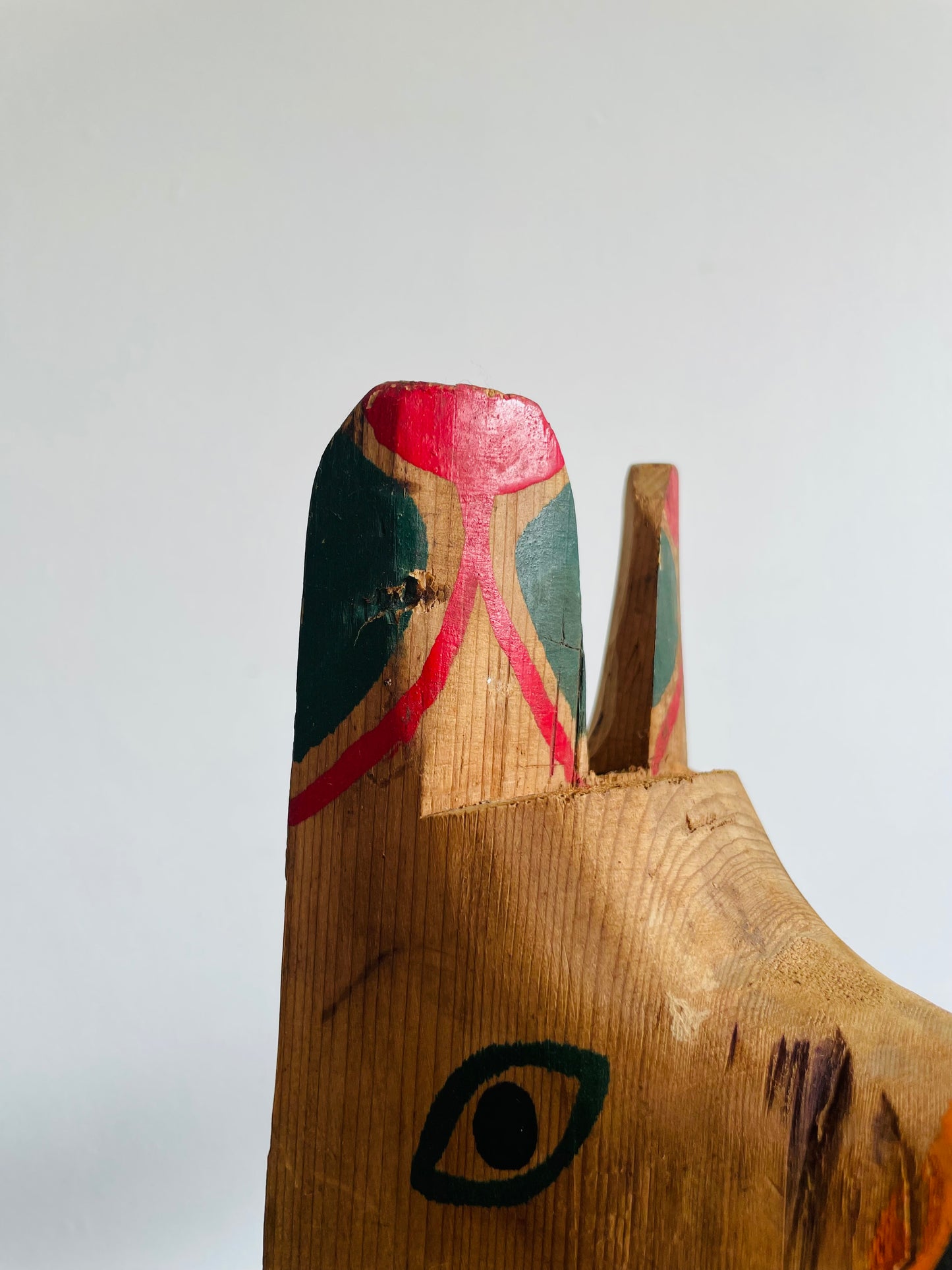 Handmade & Painted Carved Wood Totem Pole